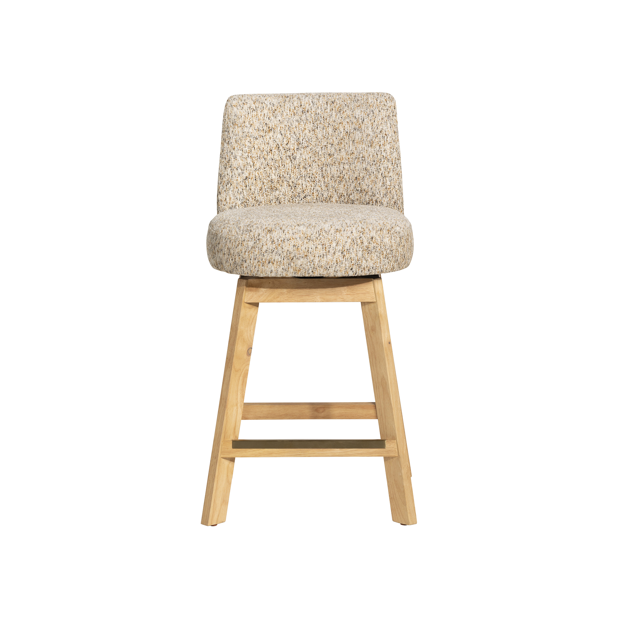 Darnford Neutral Fabric Counter Stool with Light Wood Legs