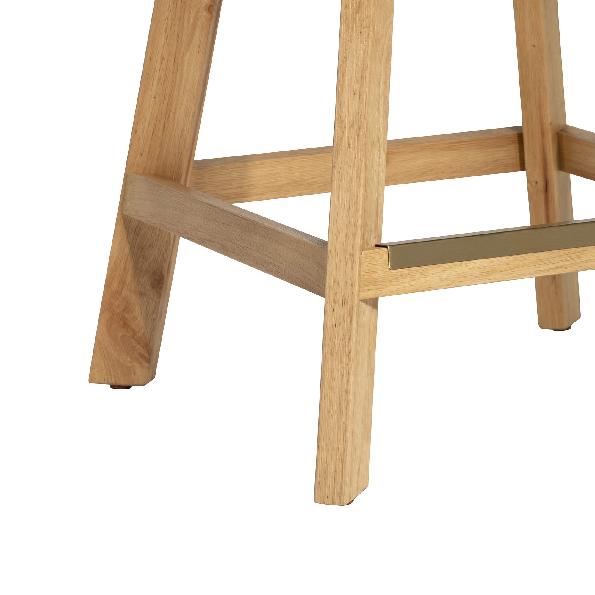 Darnford Neutral Fabric Counter Stool with Light Wood Legs