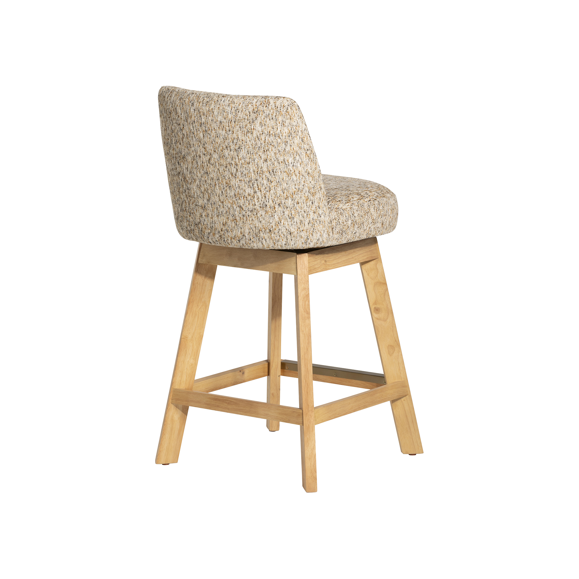 Darnford Neutral Fabric Counter Stool with Light Wood Legs