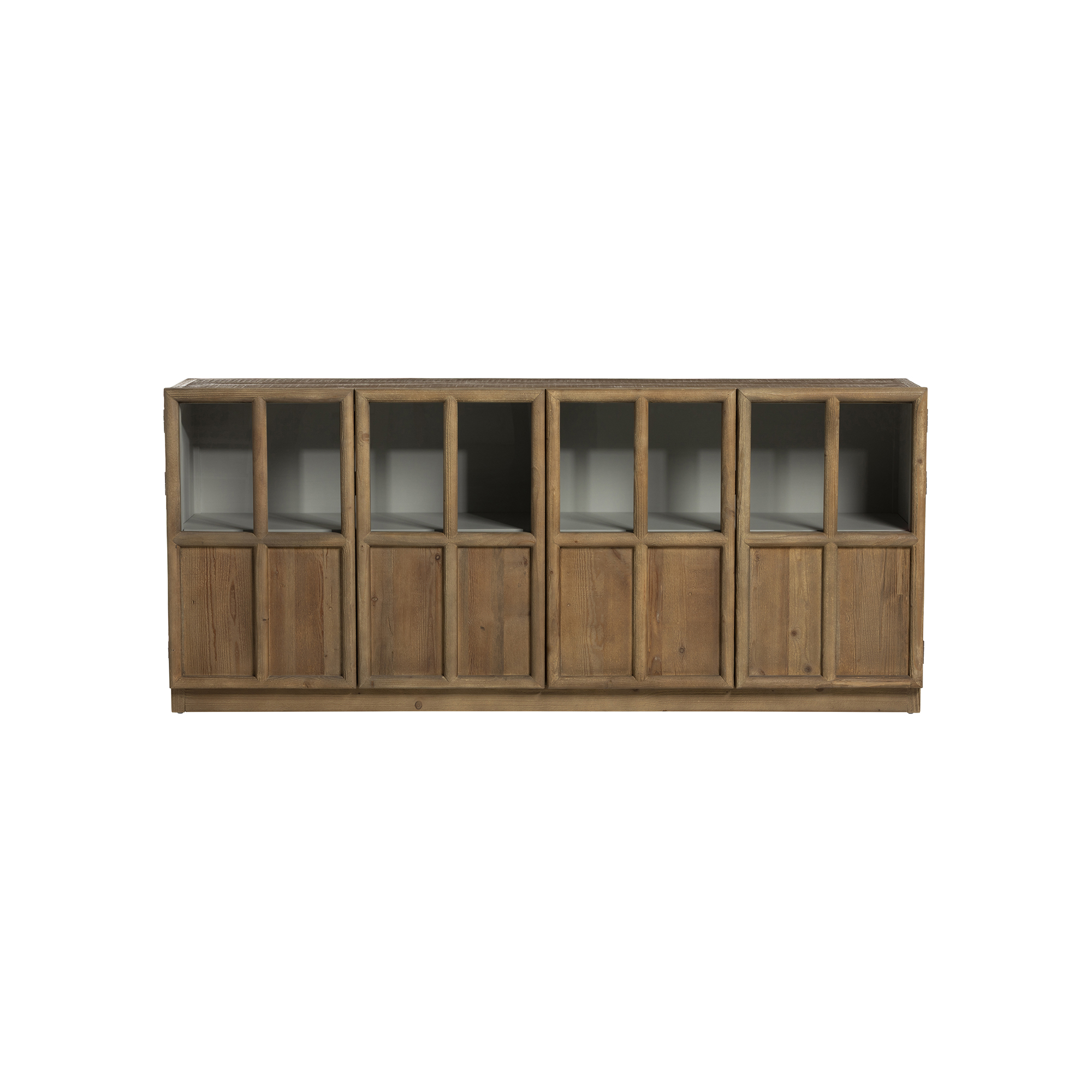 Edworth Sideboard - White Pine, Tempered Glass