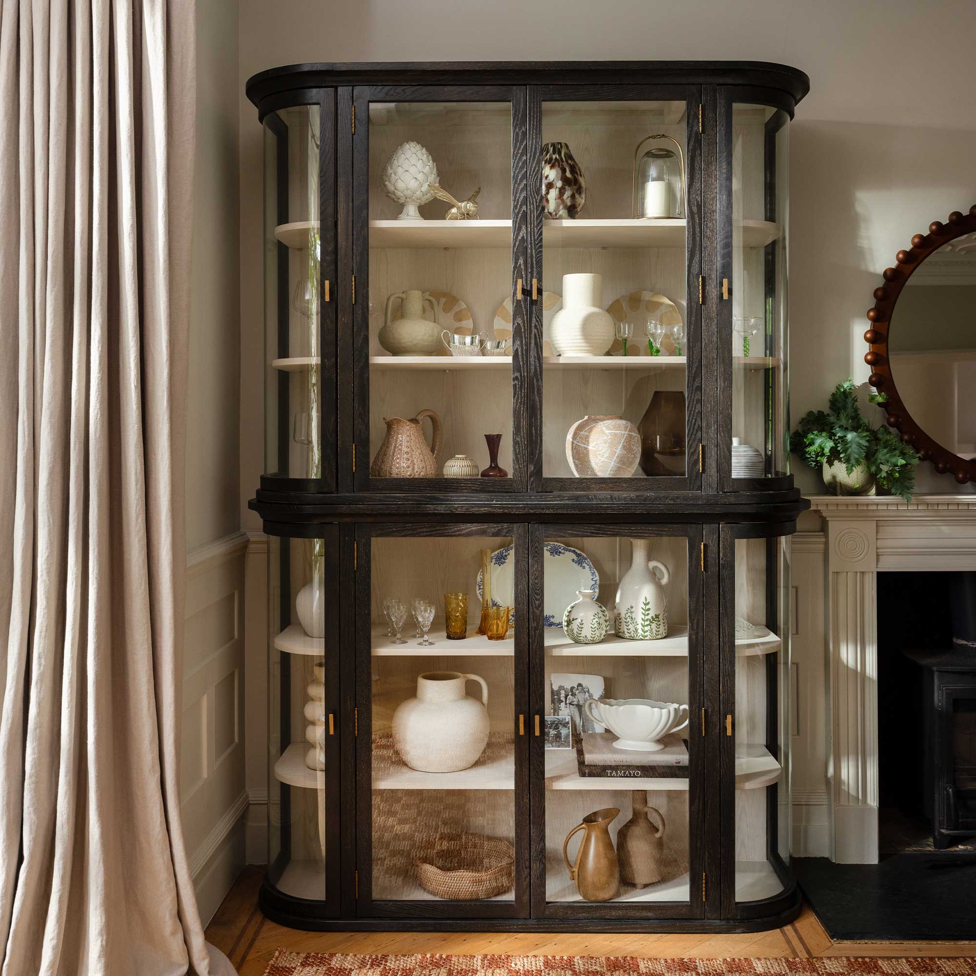 Sorrel Display Cabinet - Oak with Tempered Glass