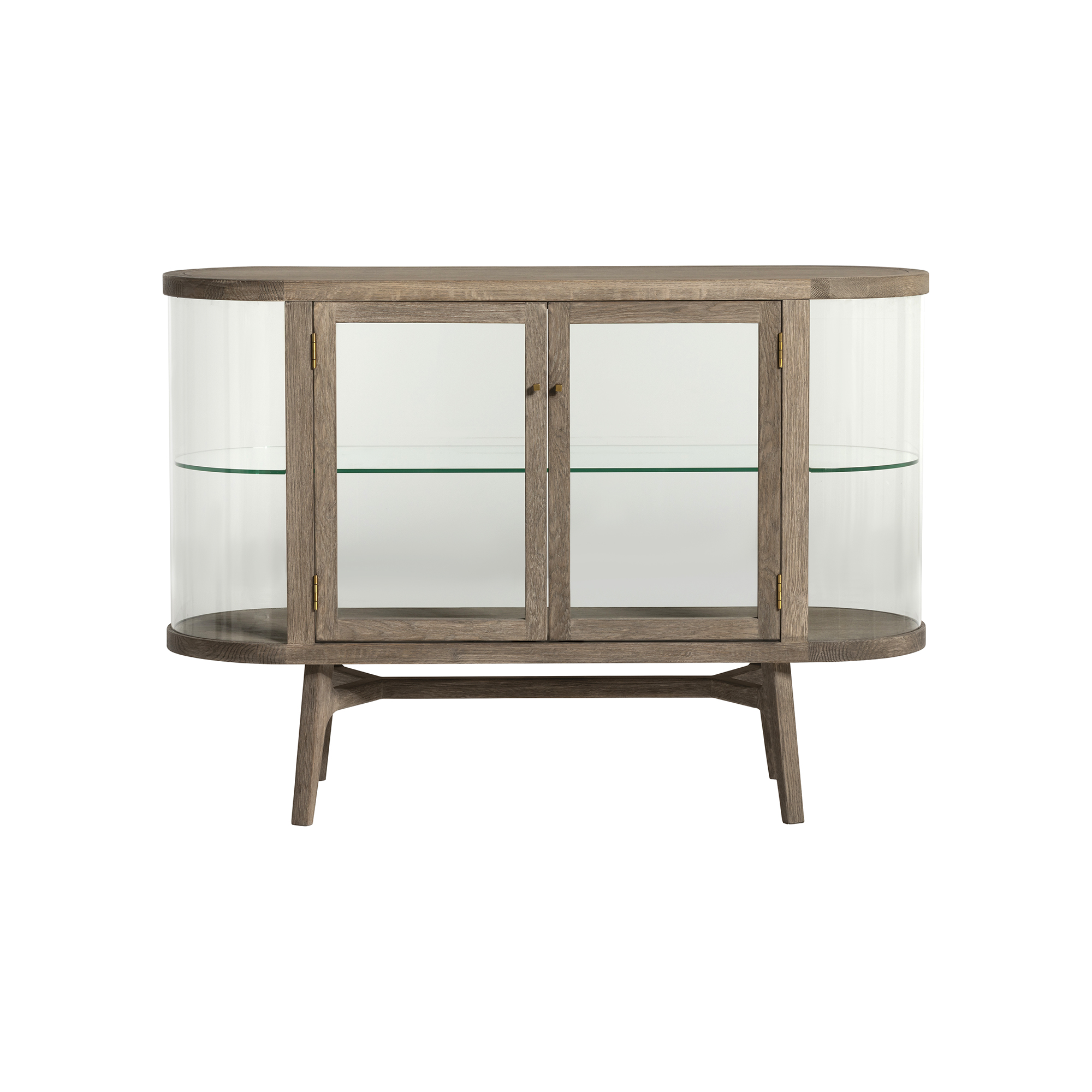 Tarn Sideboard - Brushed Mud Grey Oak and Tempered Glass