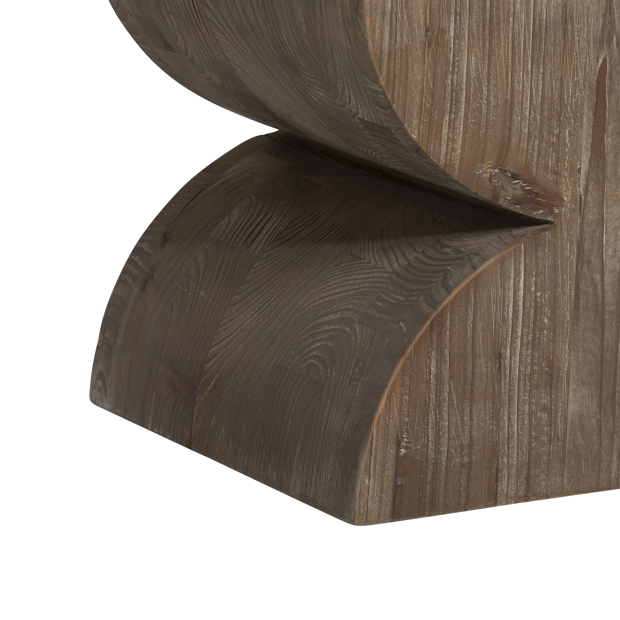 Turvey End Table - White Conrete and Recycled Pine