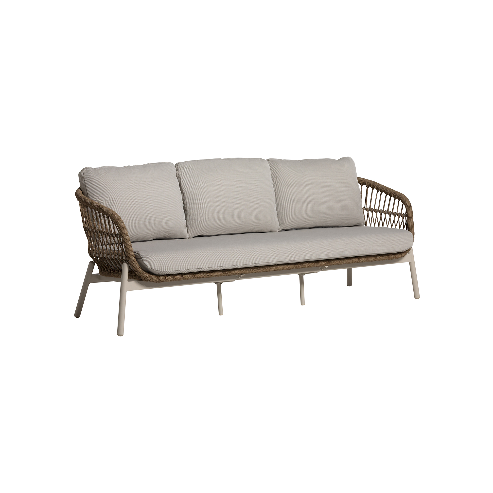 Boracay Natural Weave Ivory White Garden Lounge Set, Ivory White Metal Coconut Fabric