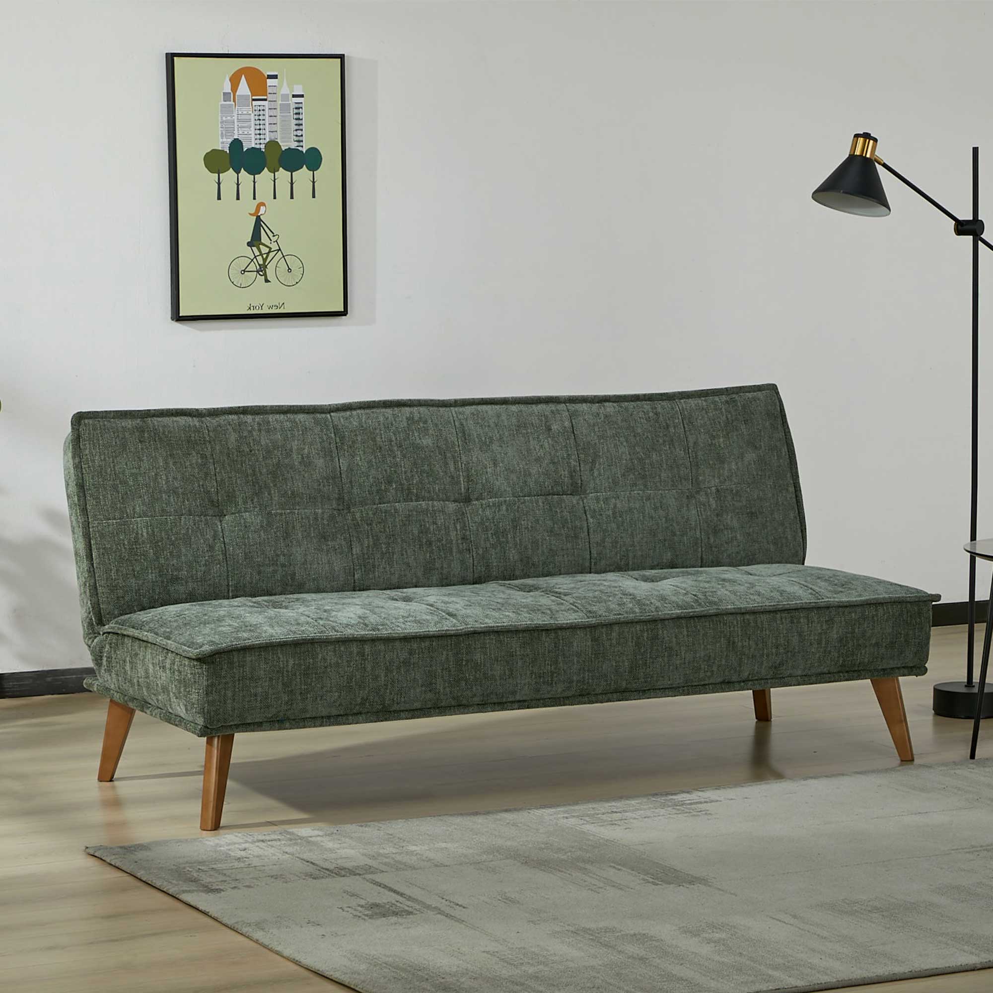 Fedor Green Fabric Single Sofa Bed, Olive Fabric