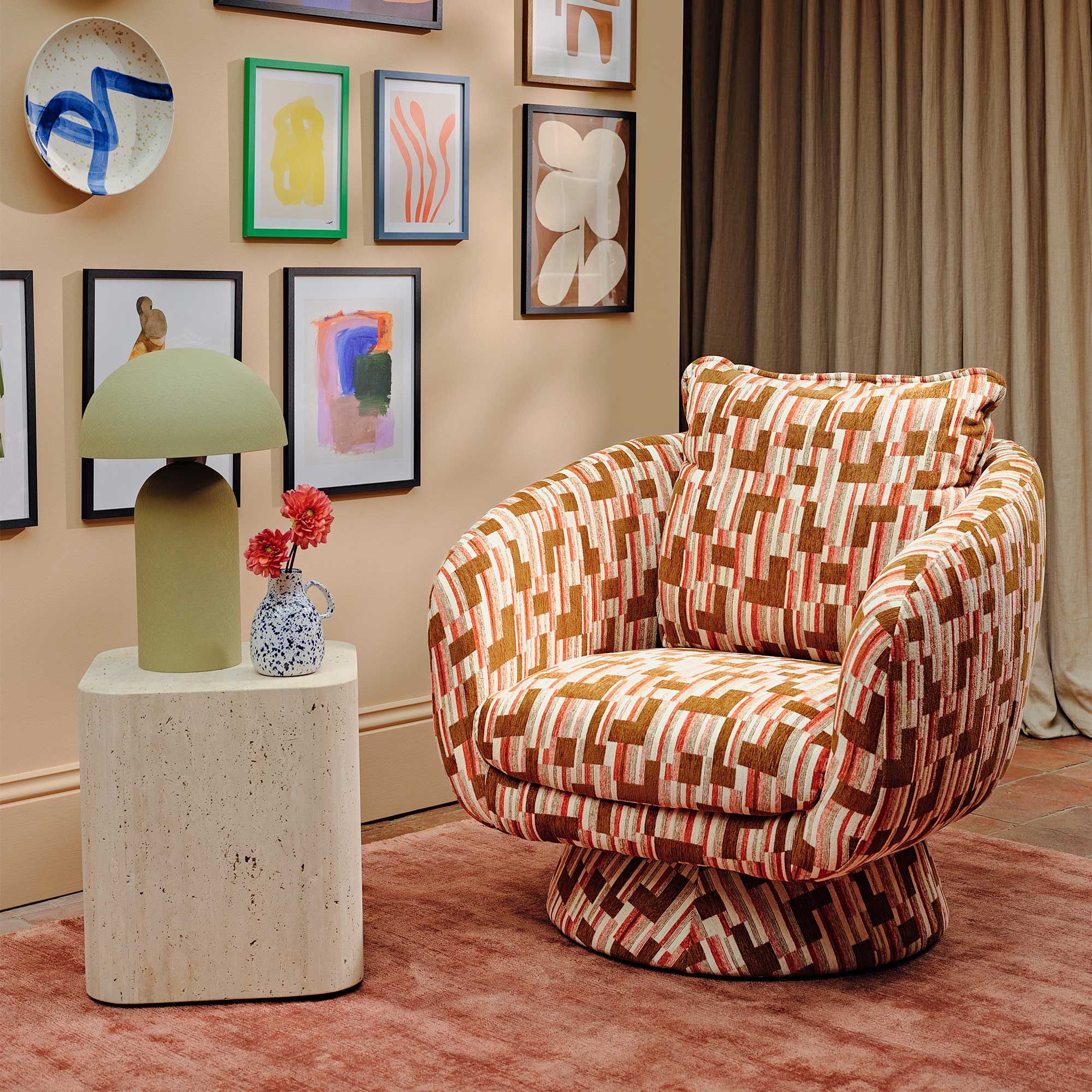 Francois Turning Loungechair - MJ018-1 Picas brown