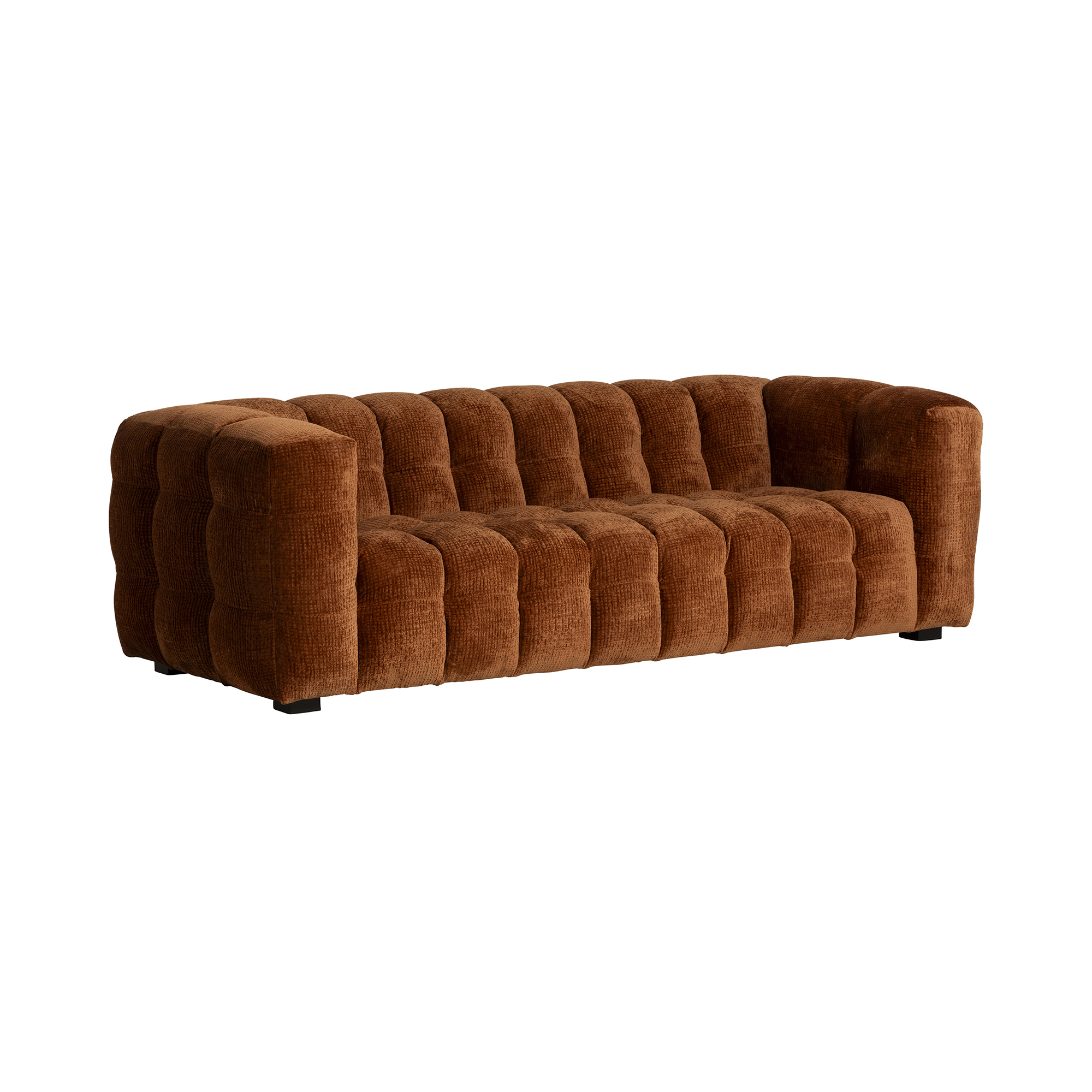 Lenor Textured Fabric Sofa - Burnt Orange NS668-27