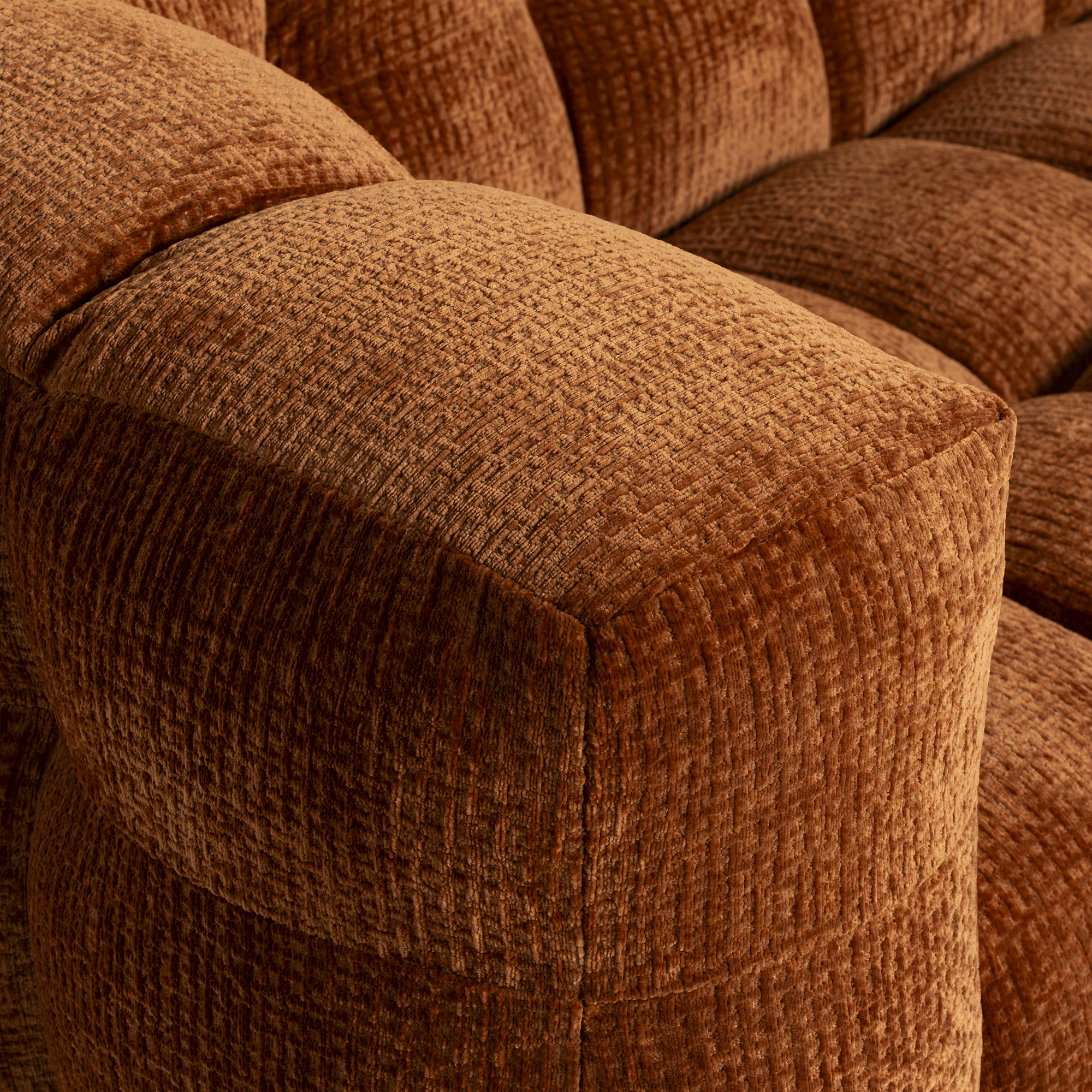 Lenor Textured Fabric Sofa - Burnt Orange NS668-27