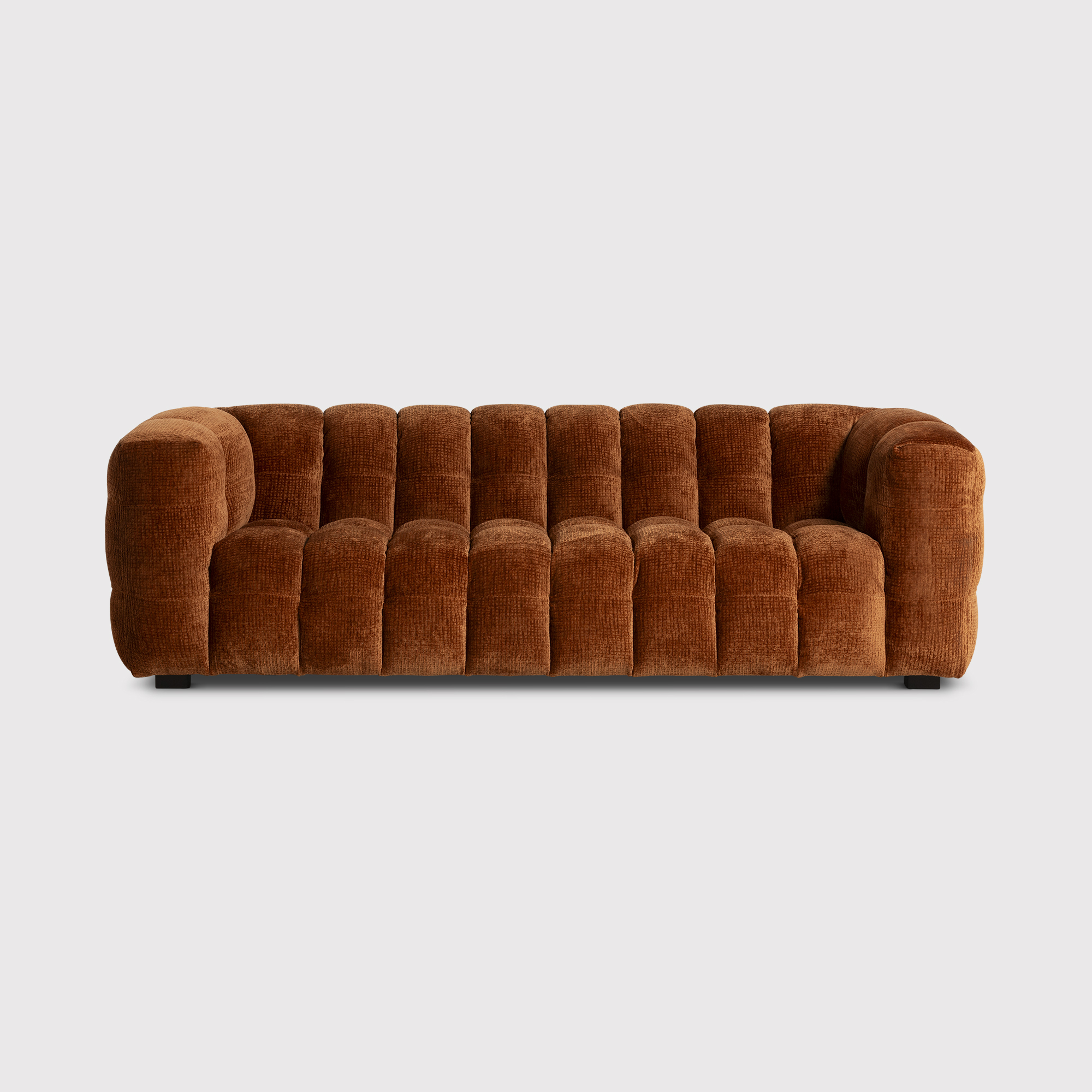Lenor Textured Fabric Sofa - Burnt Orange NS668-27