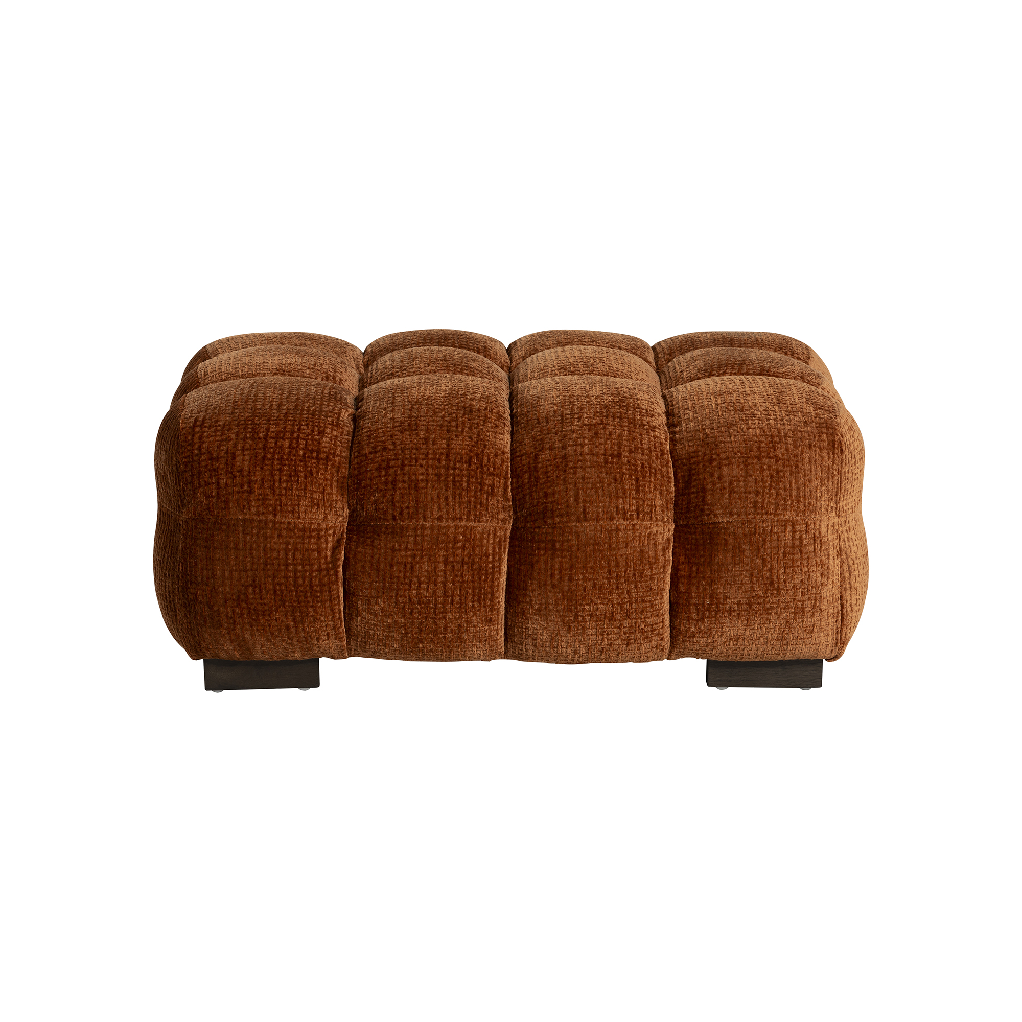 Lenor Textured Fabric Stool - Burnt Orange NS668-27