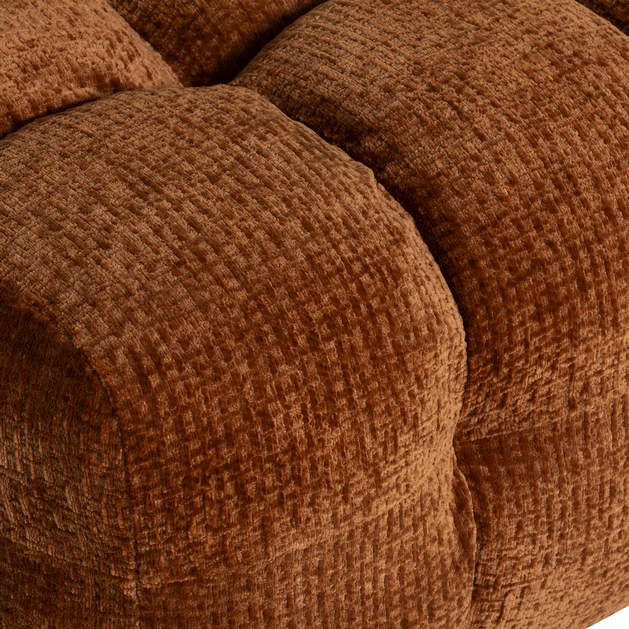 Lenor Textured Fabric Stool - Burnt Orange NS668-27