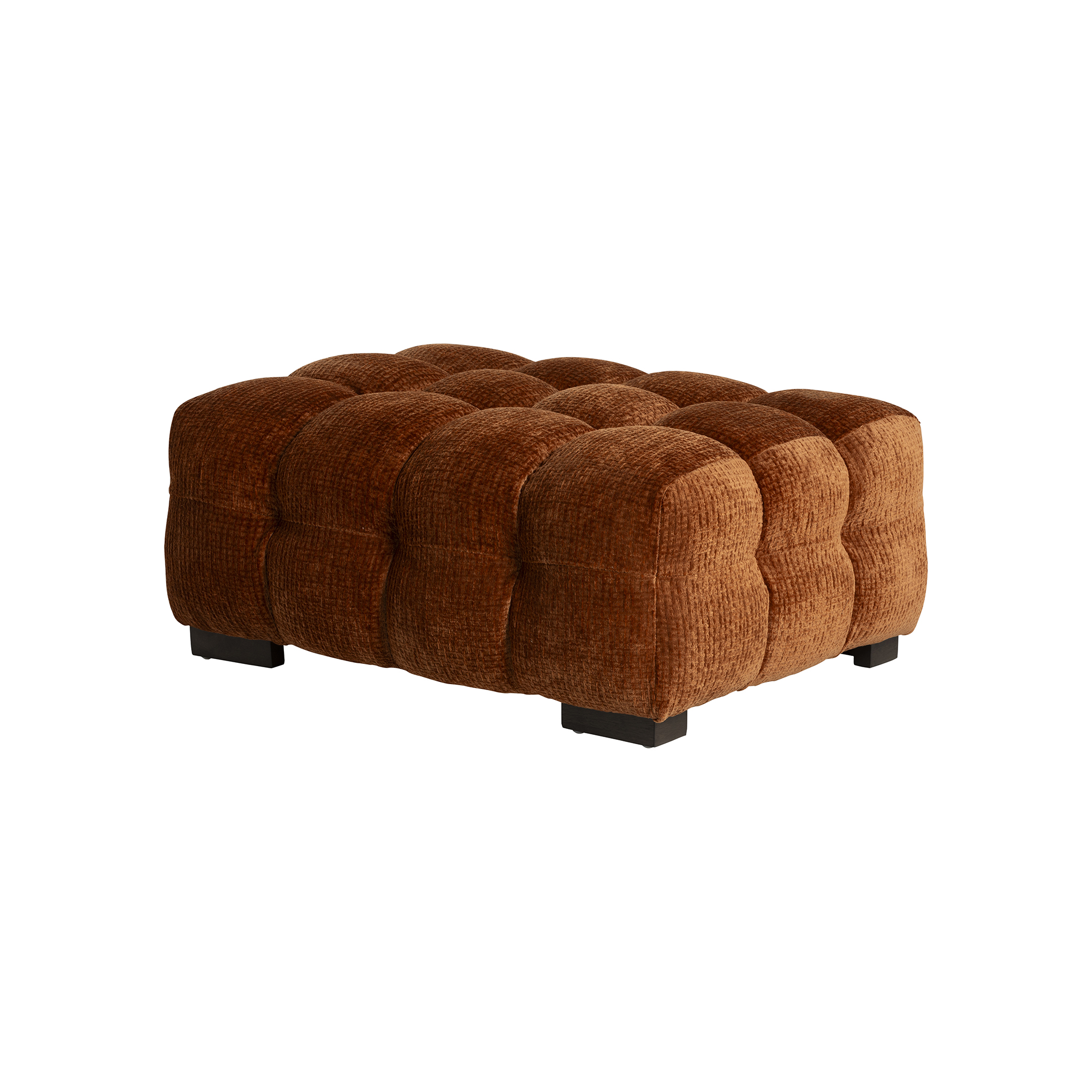 Lenor Textured Fabric Stool - Burnt Orange NS668-27
