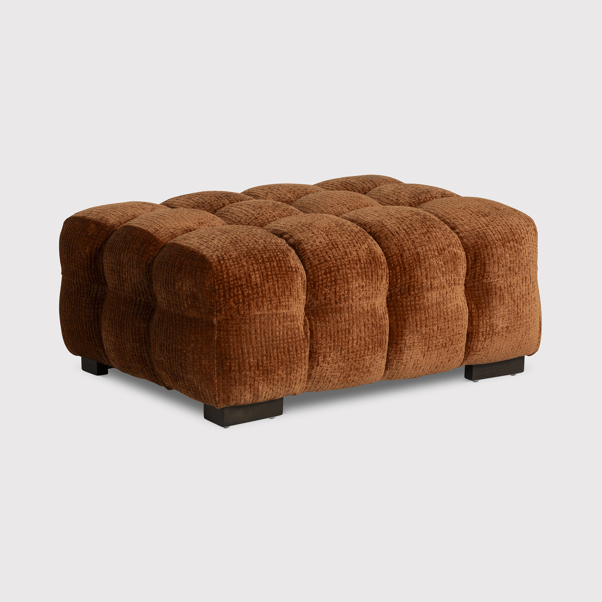 Lenor Textured Fabric Stool - Burnt Orange NS668-27