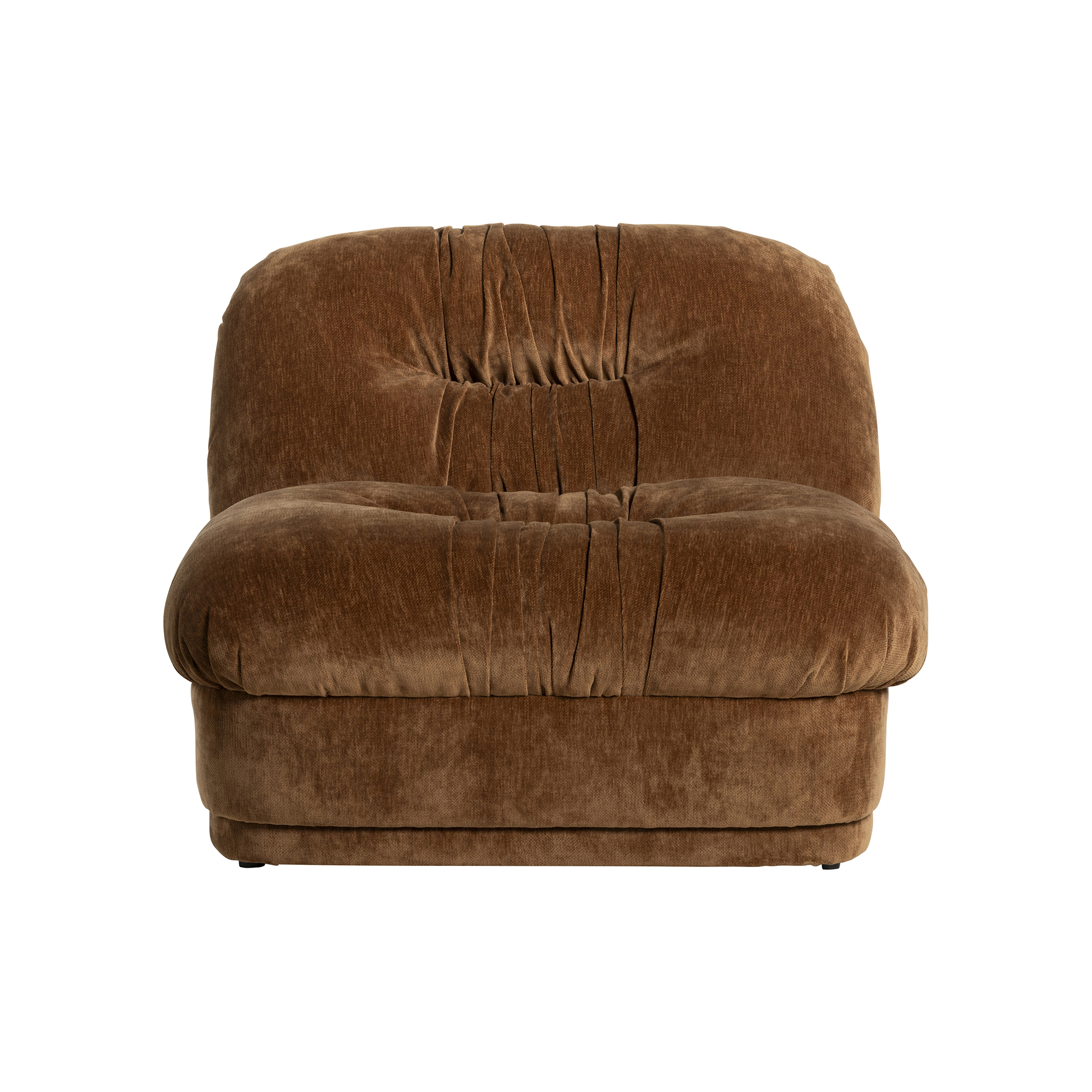 Nicolo 1 Seater in WY3315-24 Velore Bronze TC - Black Rubber Leg
