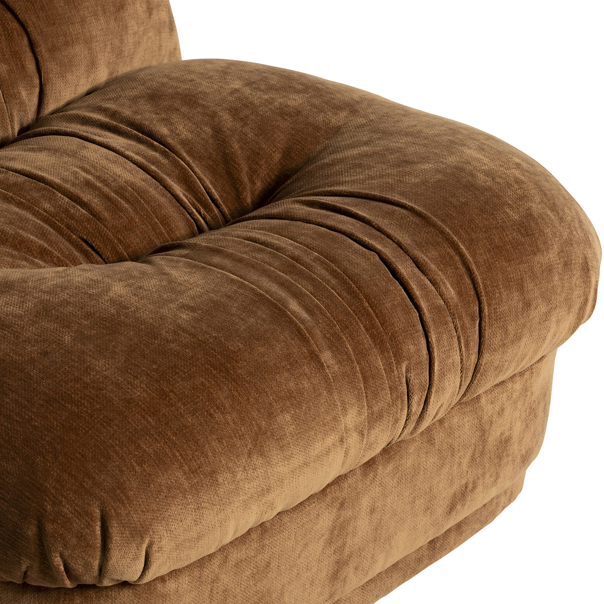 Nicolo 1 Seater in WY3315-24 Velore Bronze TC - Black Rubber Leg