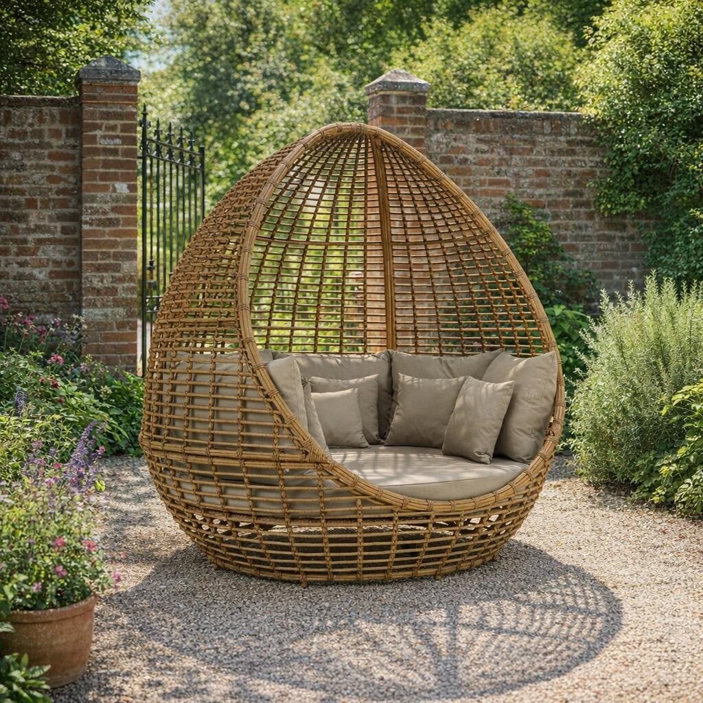 Branca 2 Seater Garden Wicker Day Bed