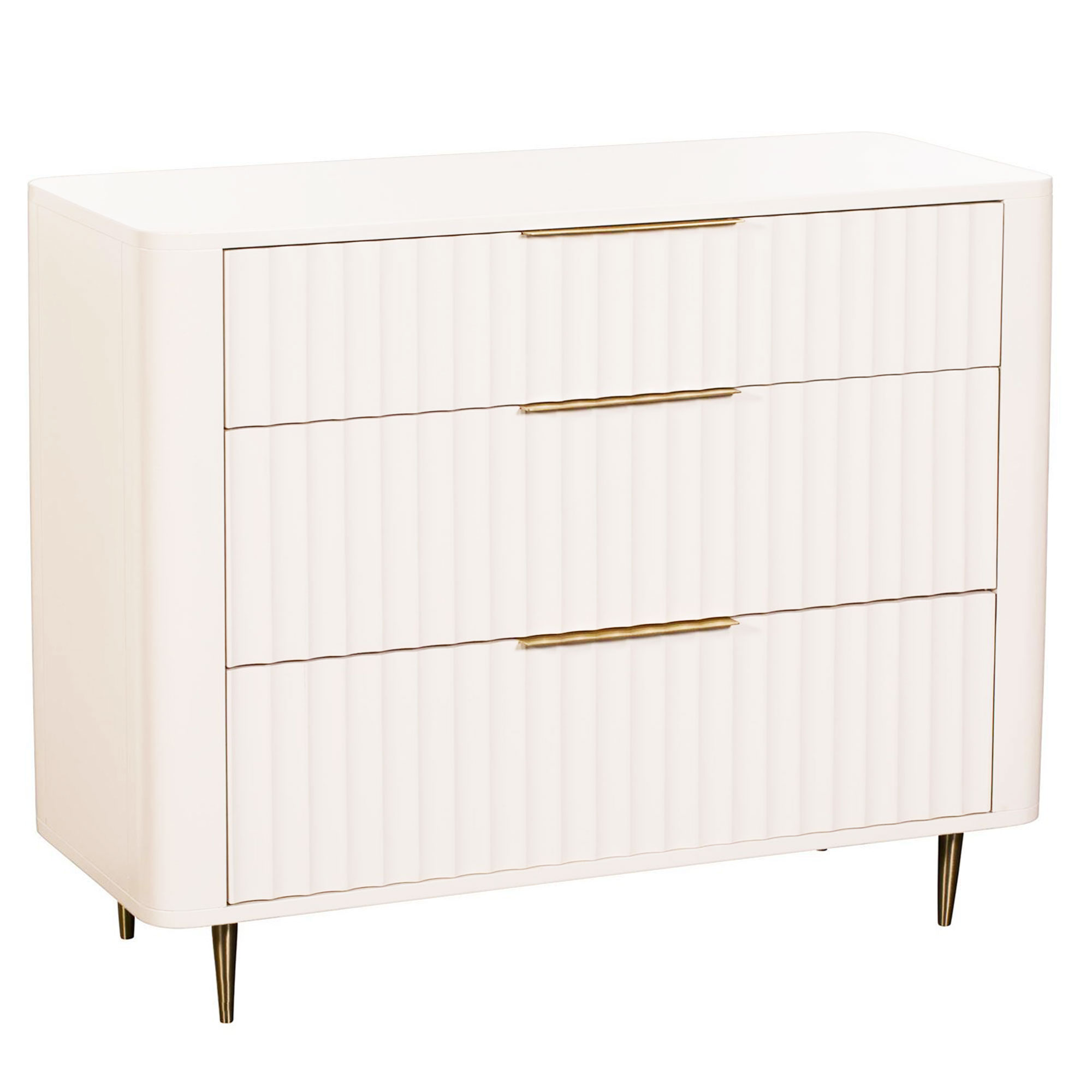 Lucia 3 Drawer Chest, Painted and Lacquered Mahogany