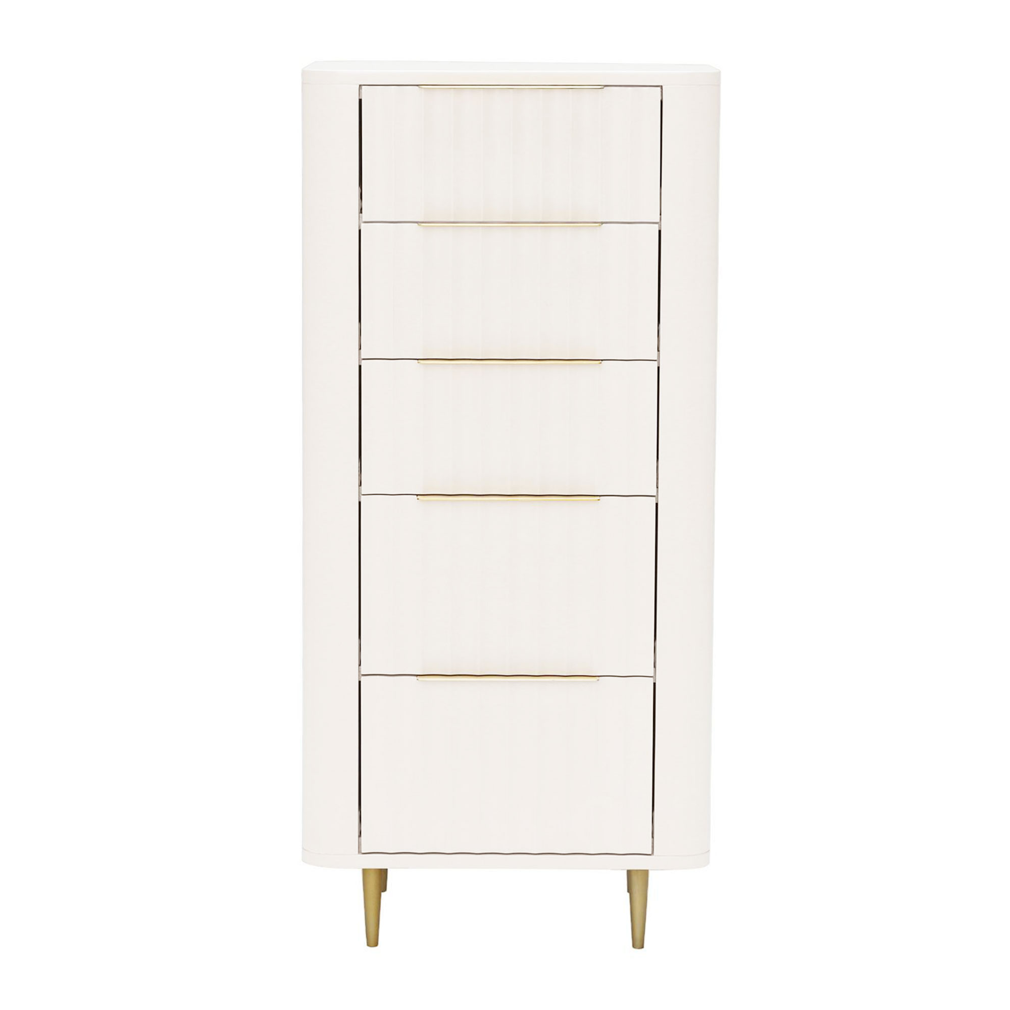 Lucia 5 Drawer Tall Chest, Painted and Lacquered Mahogany