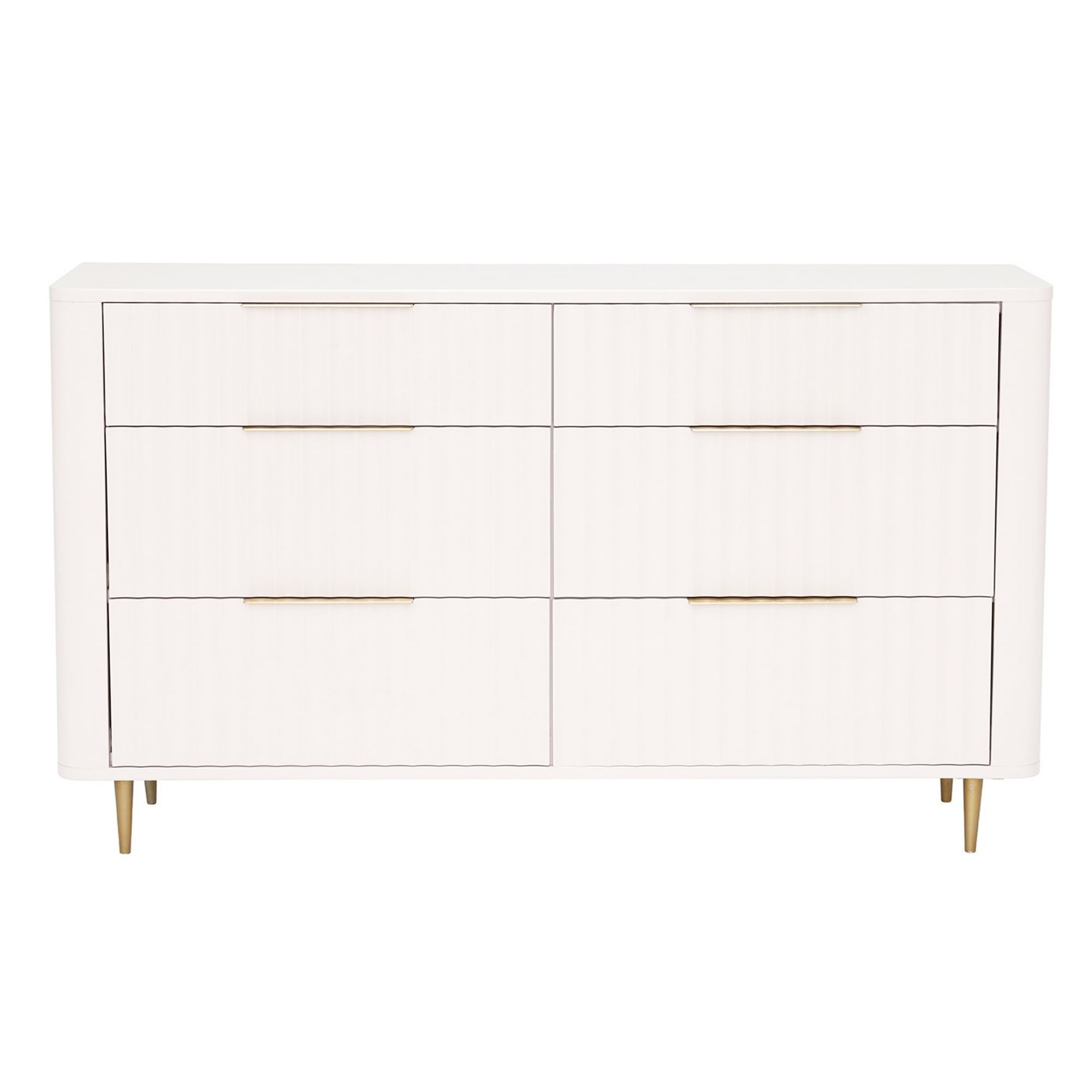 Lucia 6 Drawer Wide Chest, Painted and Lacquered Mahogany
