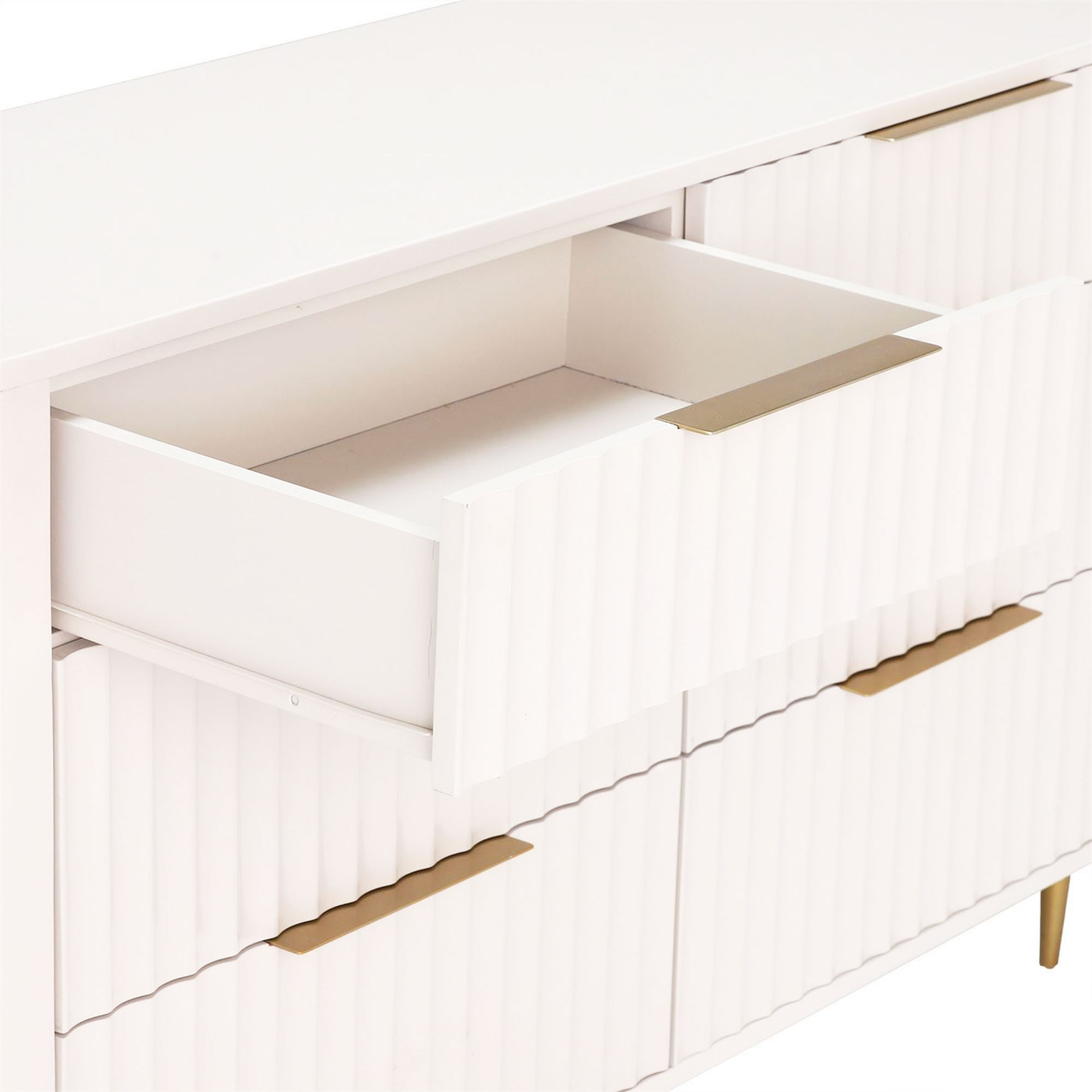 Lucia 6 Drawer Wide Chest, Painted and Lacquered Mahogany