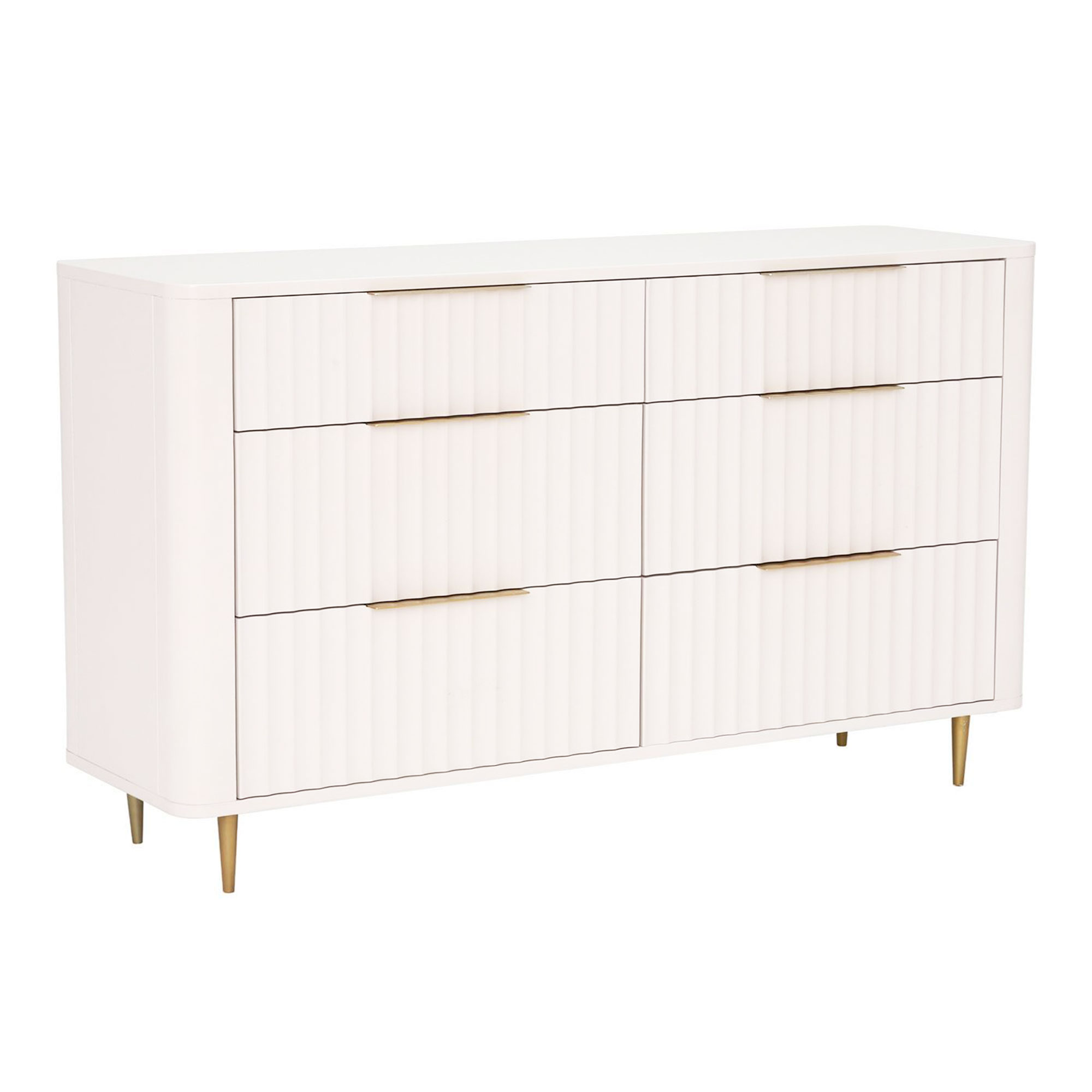 Lucia 6 Drawer Wide Chest, Painted and Lacquered Mahogany