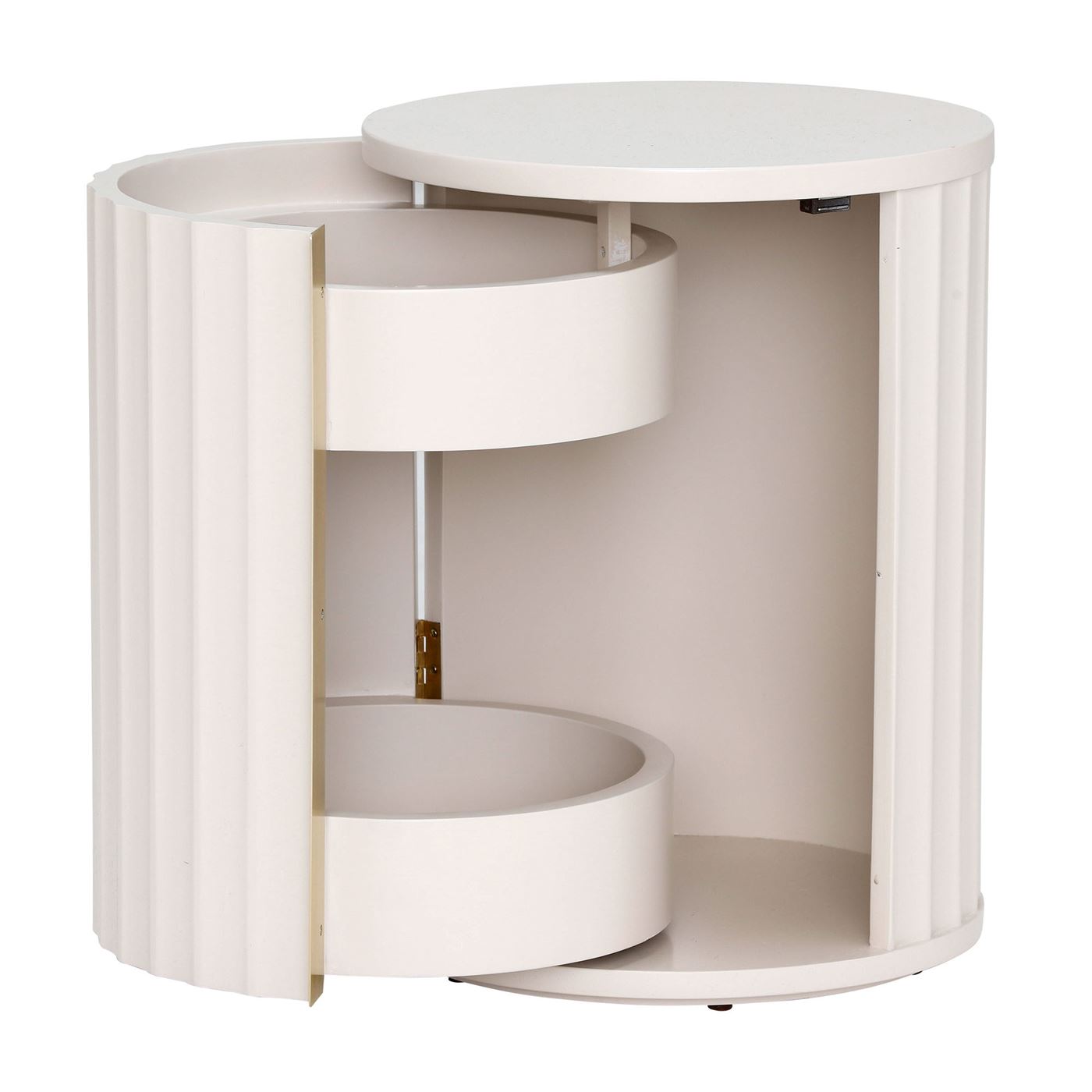 Lucia Left Hand Bedside Table, Painted and Lacquered Mahogany