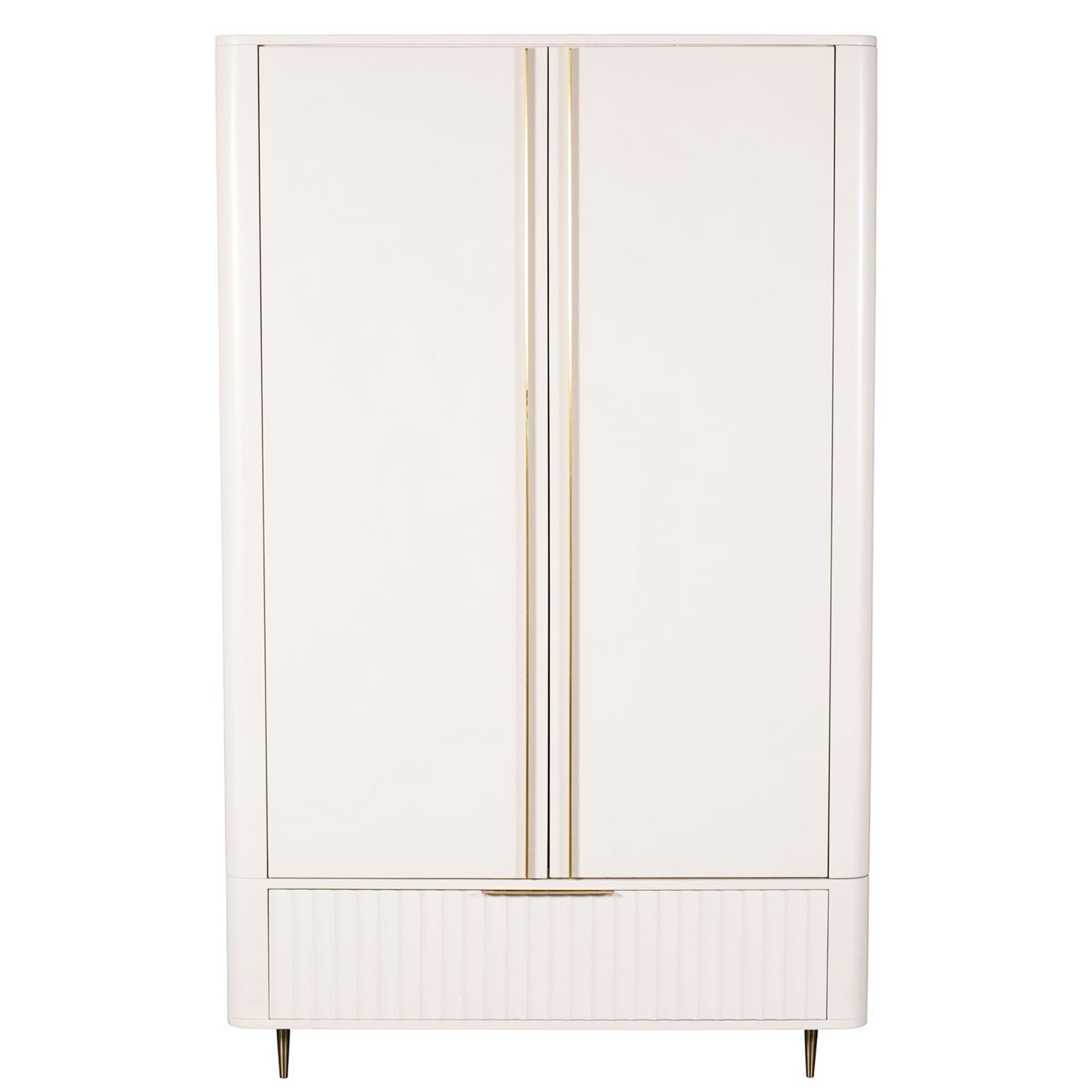 Lucia 120cm 2 Door 1 Drawer Wardrobe, Painted and Lacquered Mahogany