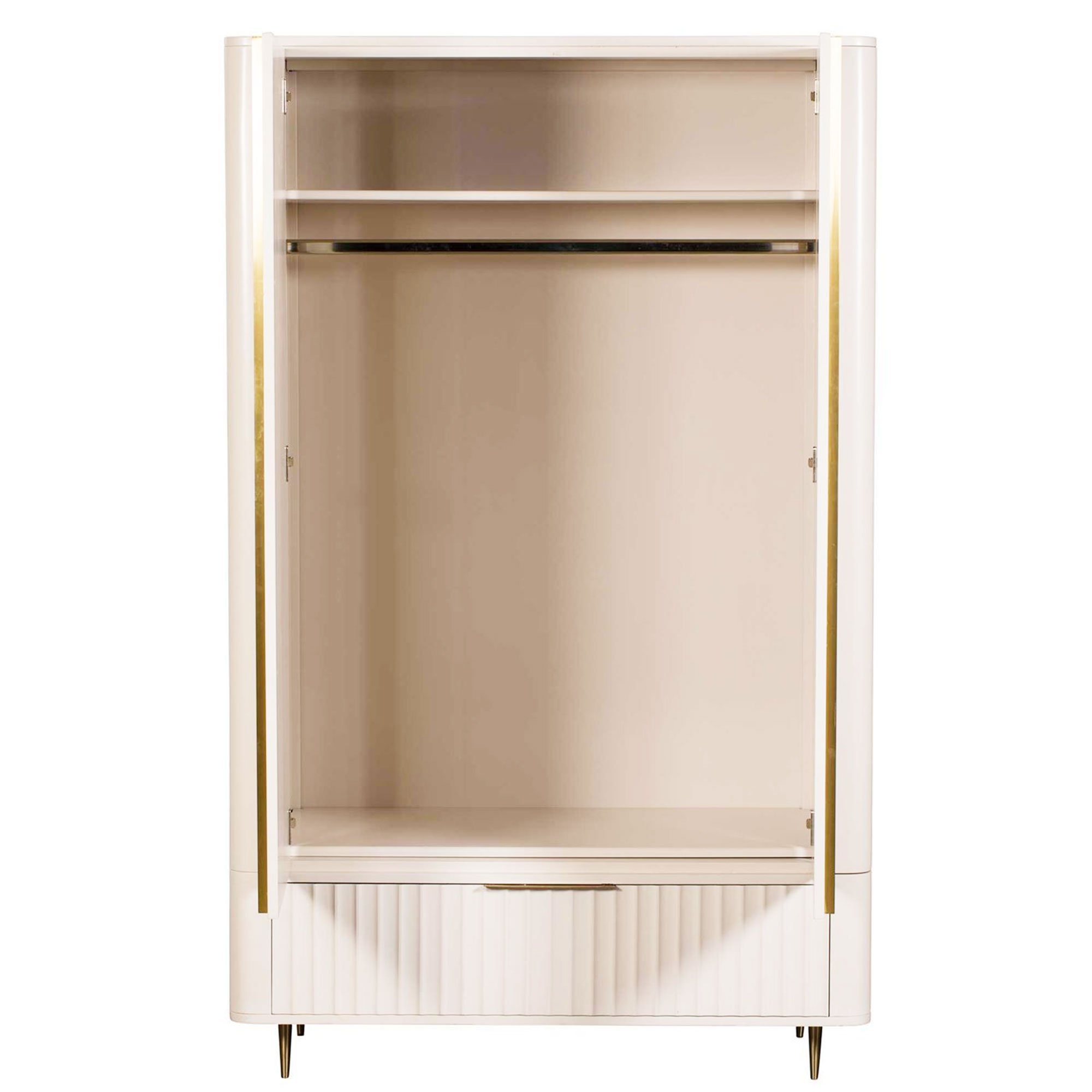 Lucia 120cm 2 Door 1 Drawer Wardrobe, Painted and Lacquered Mahogany