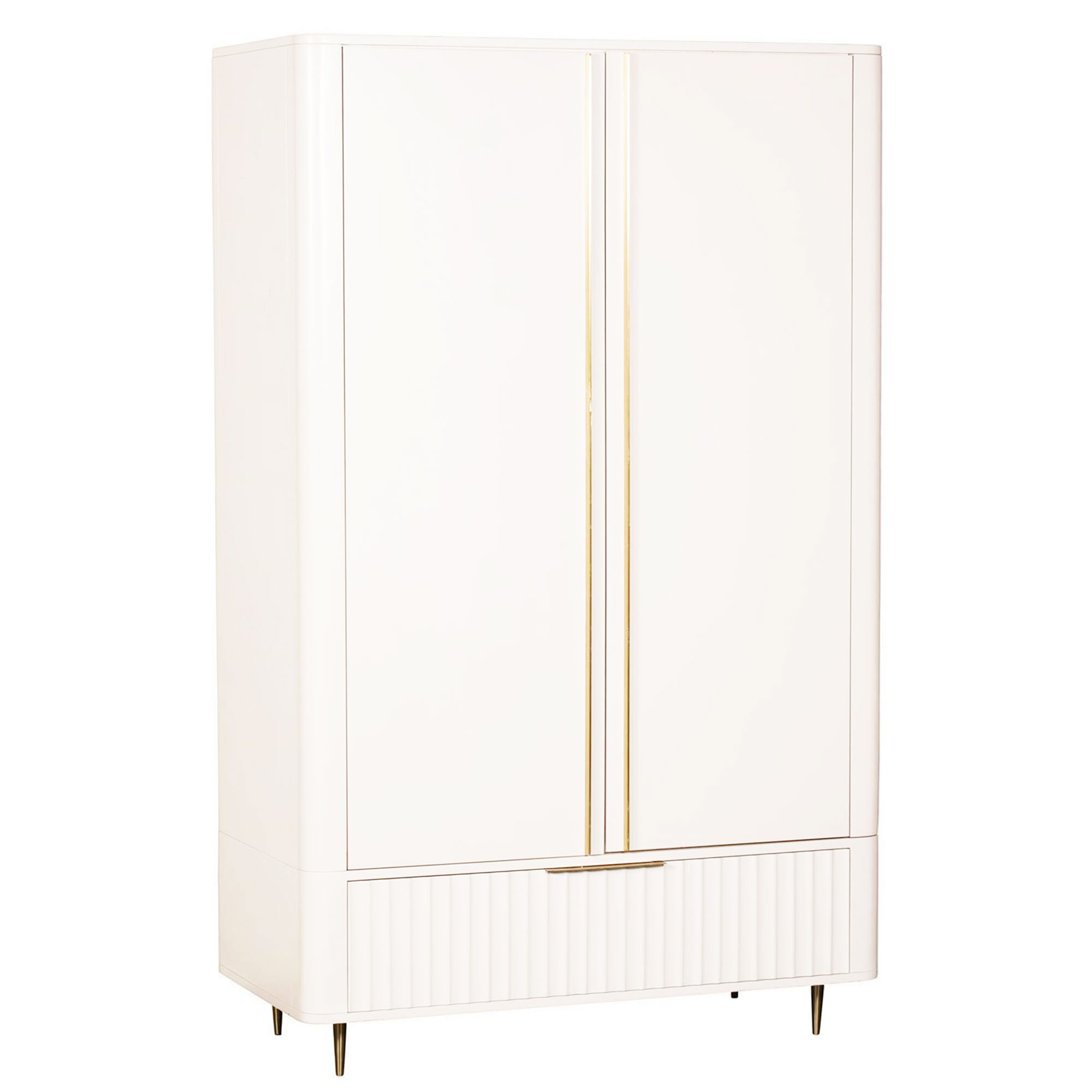 Lucia 120cm 2 Door 1 Drawer Wardrobe, Painted and Lacquered Mahogany
