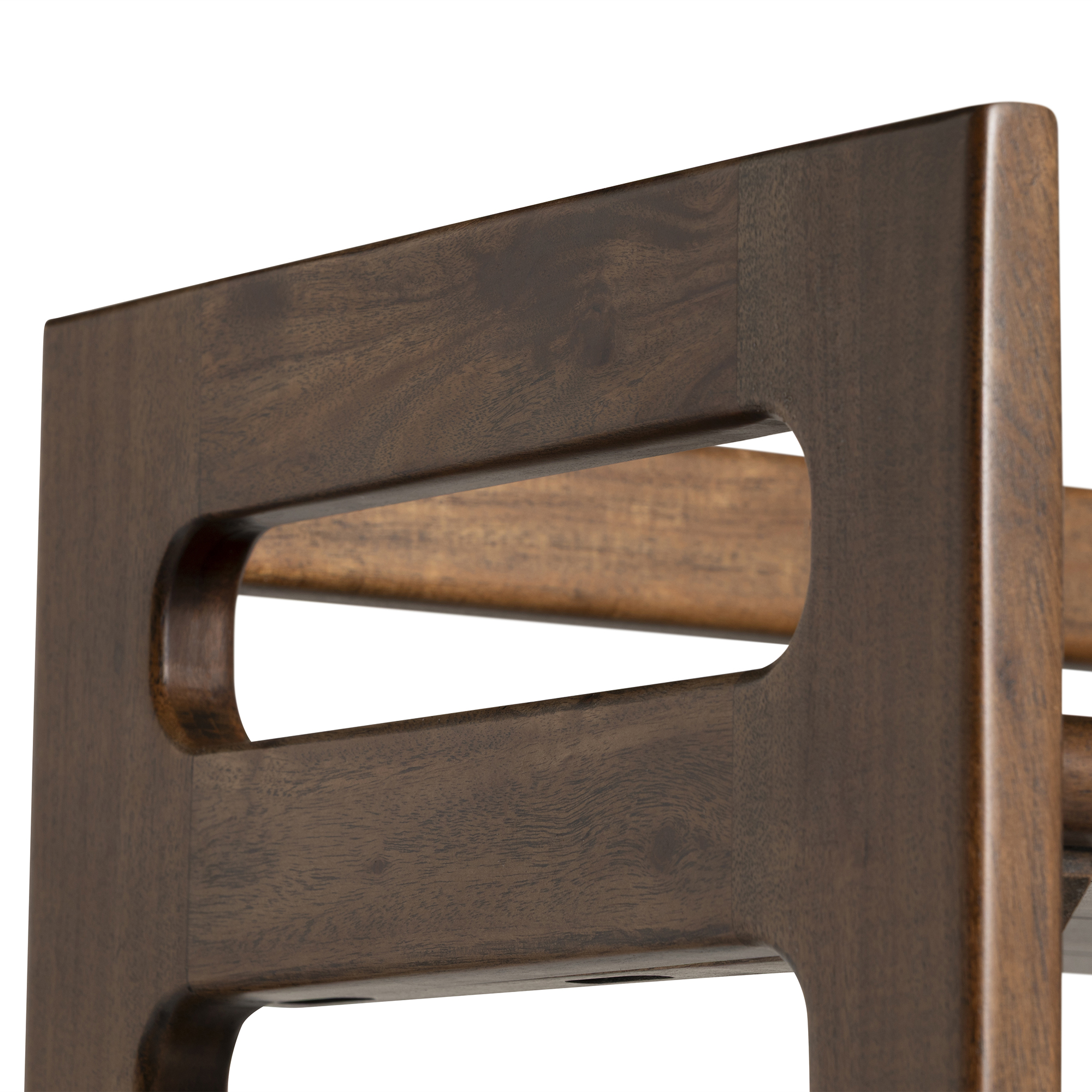 Cresta Brown Acacia Wood 4 Shelf Bookcase with Cabin, Acacia Wood in Walnut Finish