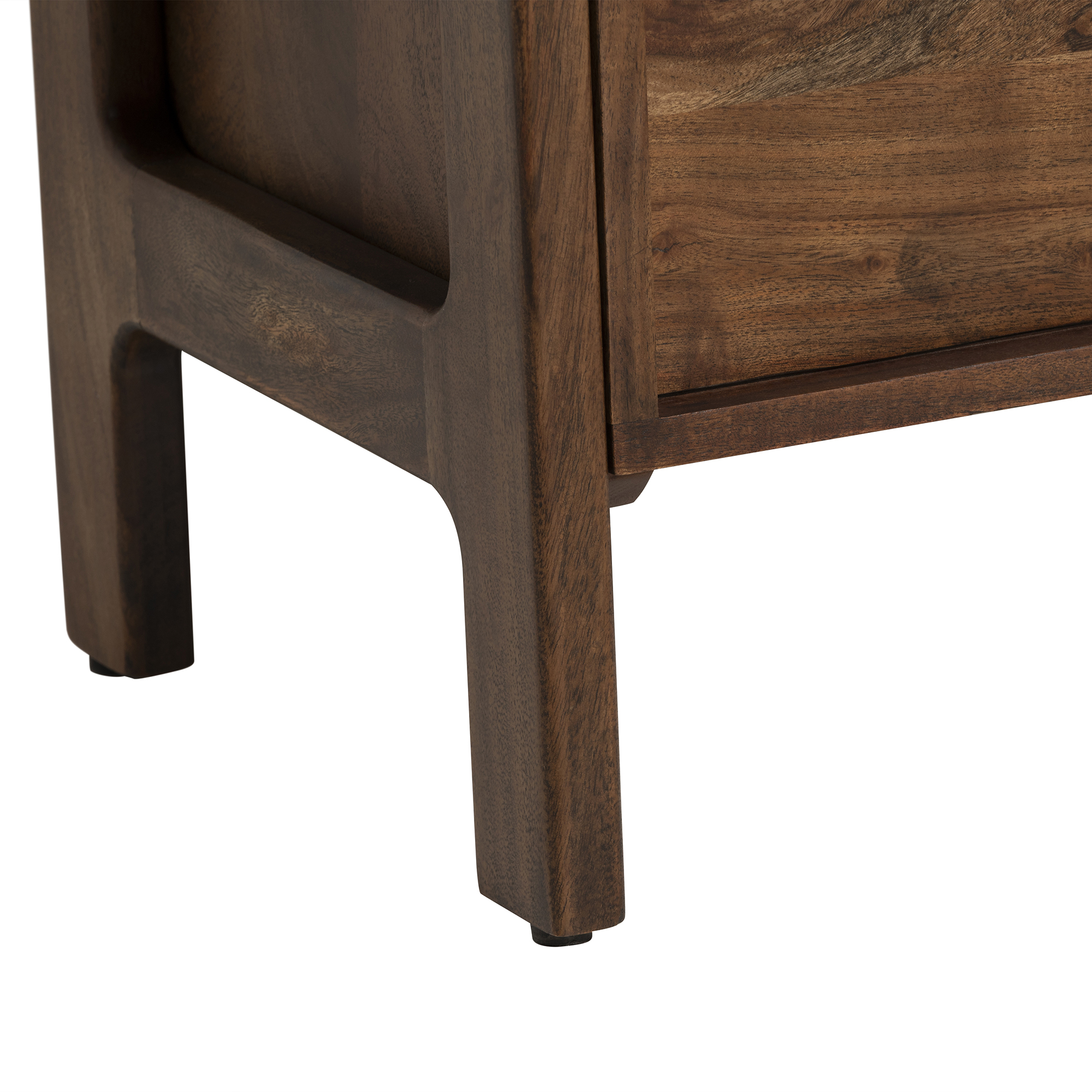 Cresta Brown Acacia Wood 4 Shelf Bookcase with Cabin, Acacia Wood in Walnut Finish