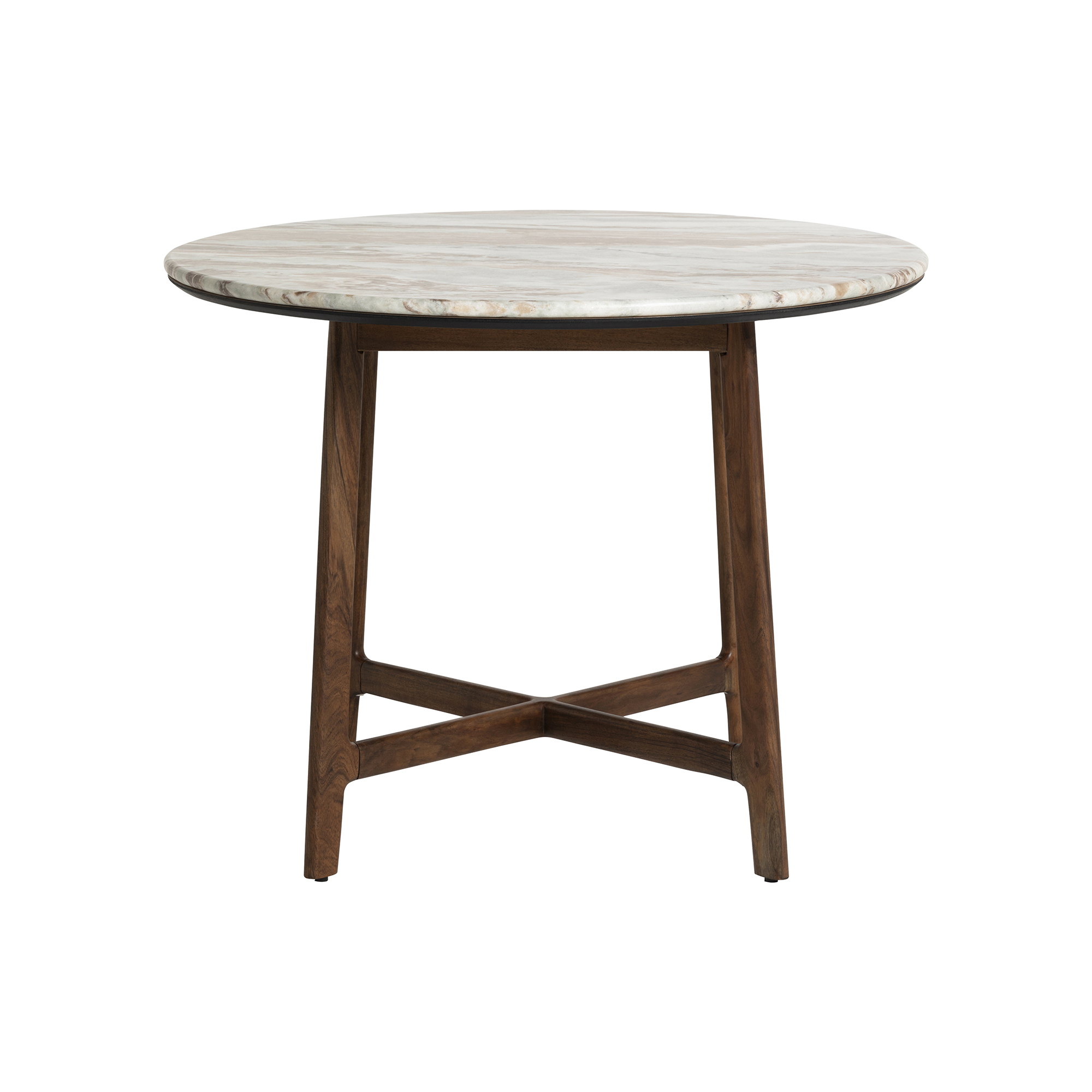 Cresta Marble and Acacia Wood Dining Table, Acacia Wood and Marble Top