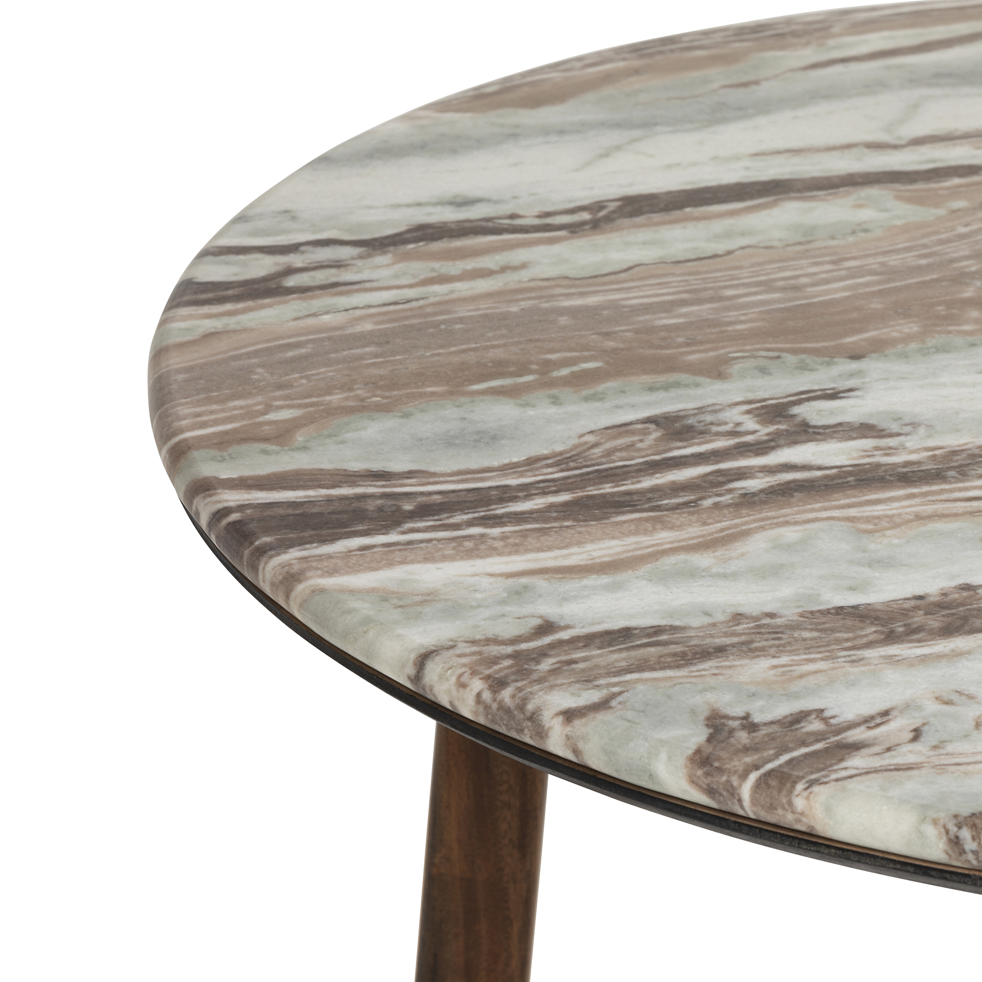 Cresta Marble and Acacia Wood Dining Table, Acacia Wood and Marble Top