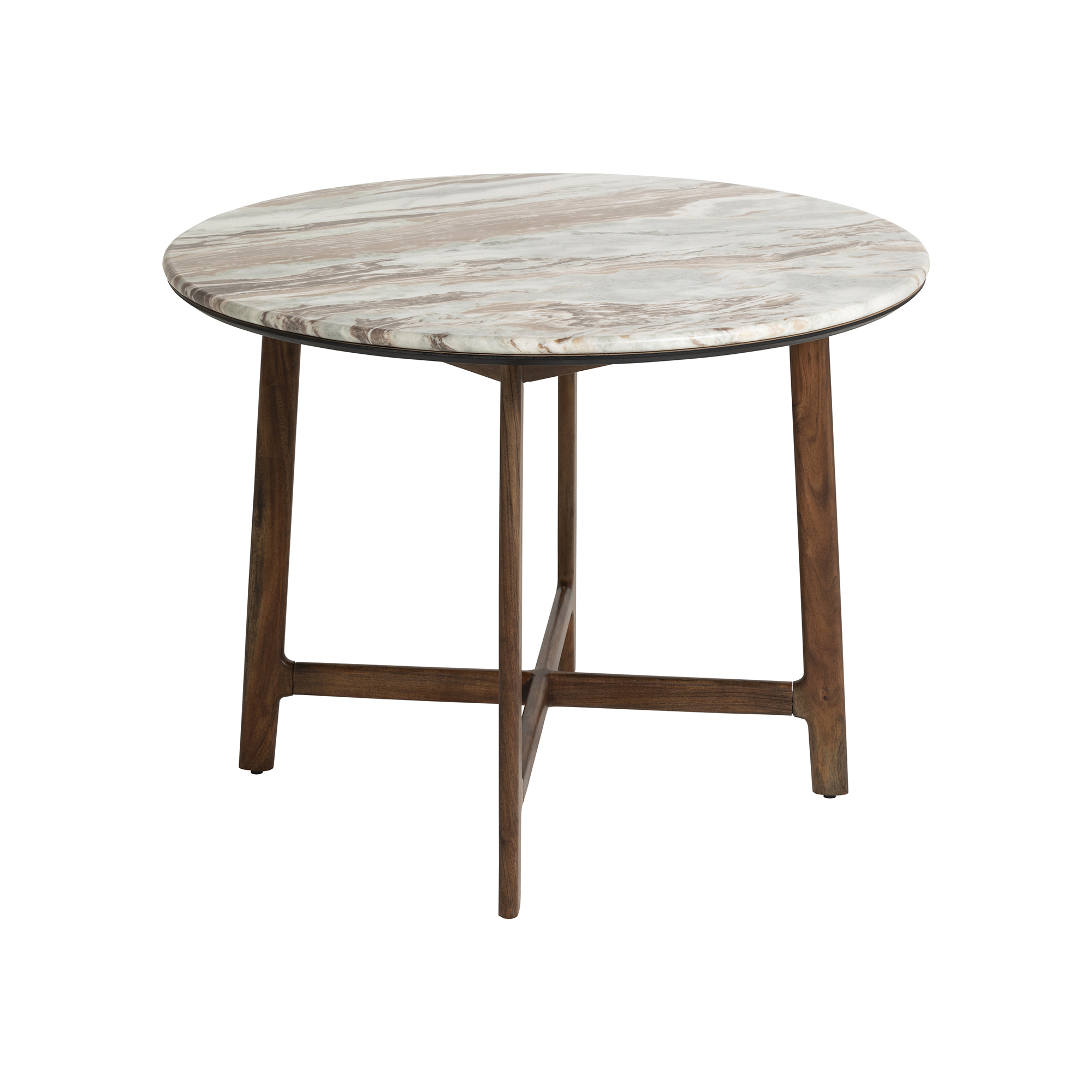 Cresta Marble and Acacia Wood Dining Table, Acacia Wood and Marble Top