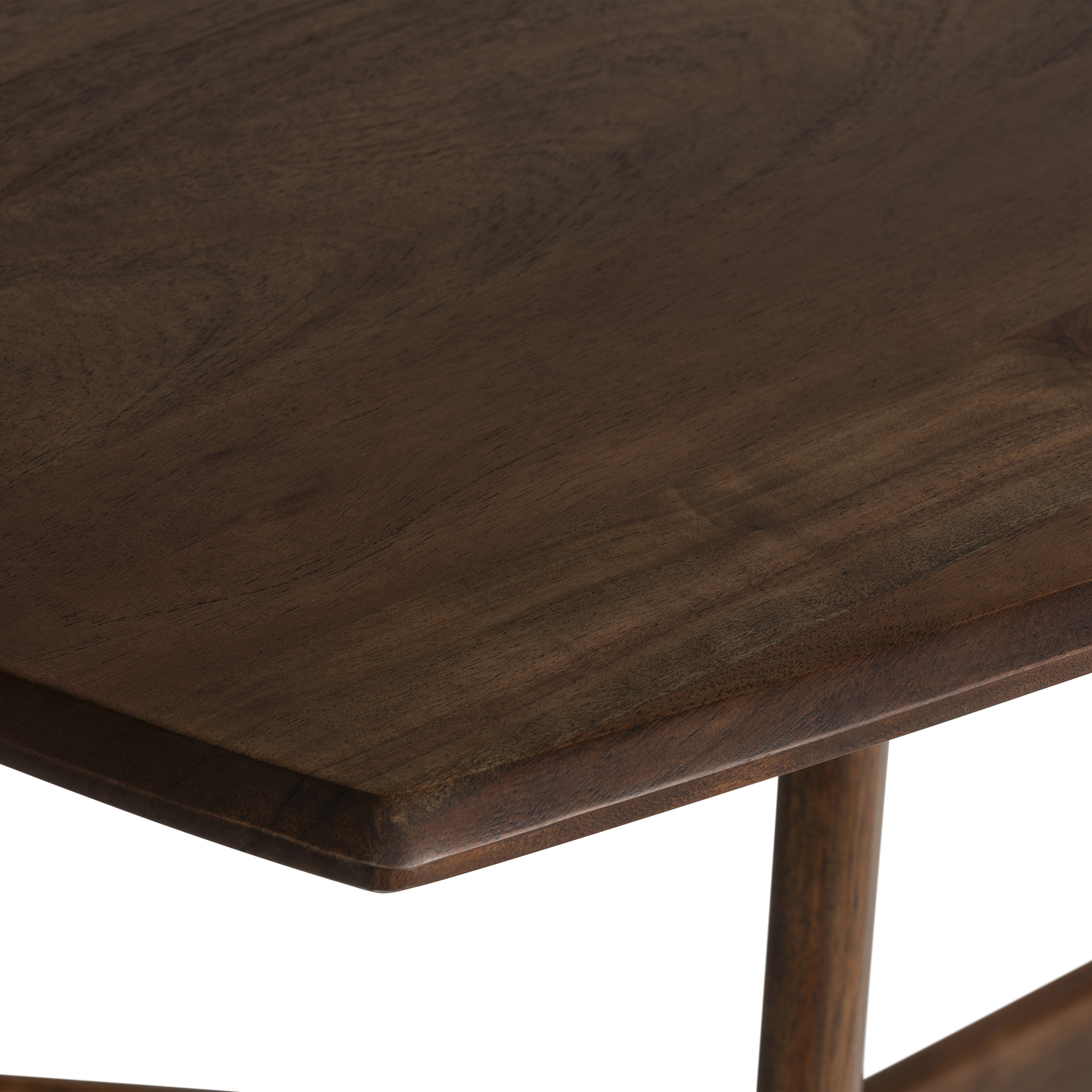Cresta Curved Natural Wood 180cm Dining Table, Seats 4-6, Acacia wood, finished with Viso Walnut