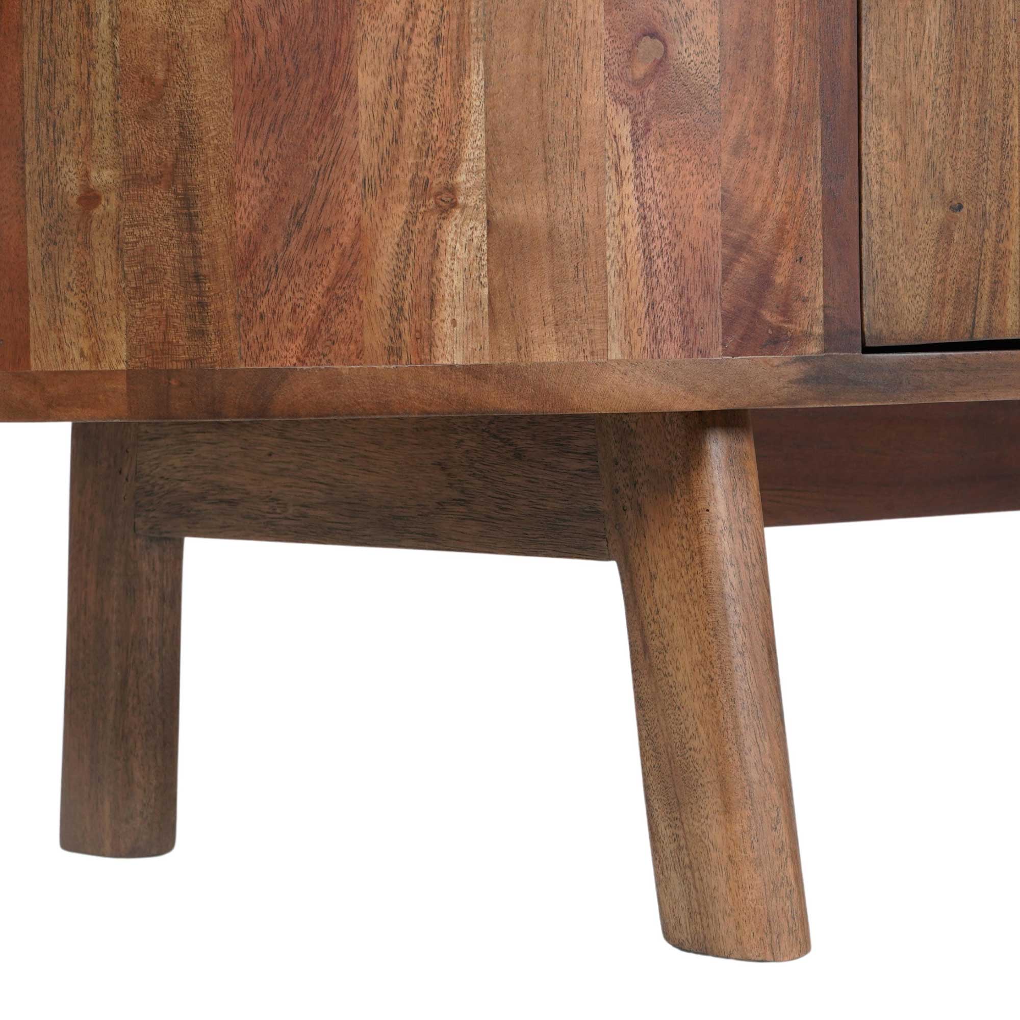 Cresta Marble 4 Door Sideboard with Acacia Wood Base, Sanwar marble and Acacia wood, finished with Viso Walnut