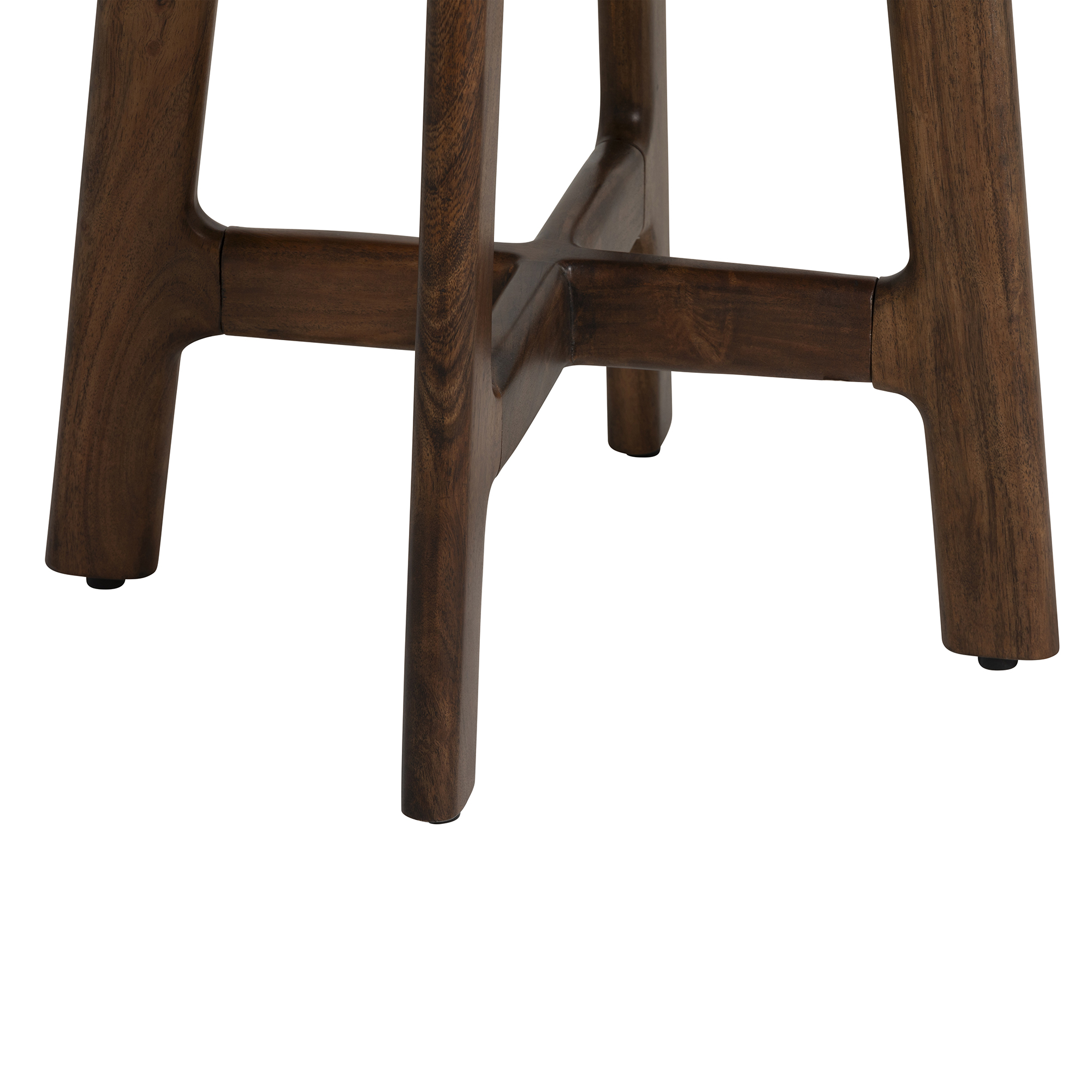 Cresta Round Acacia Wood Side Table, Walnut Finish