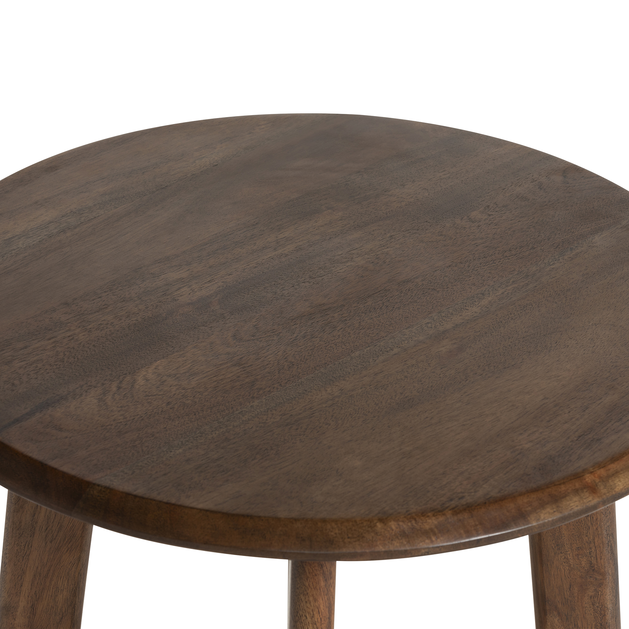 Cresta Round Acacia Wood Side Table, Walnut Finish
