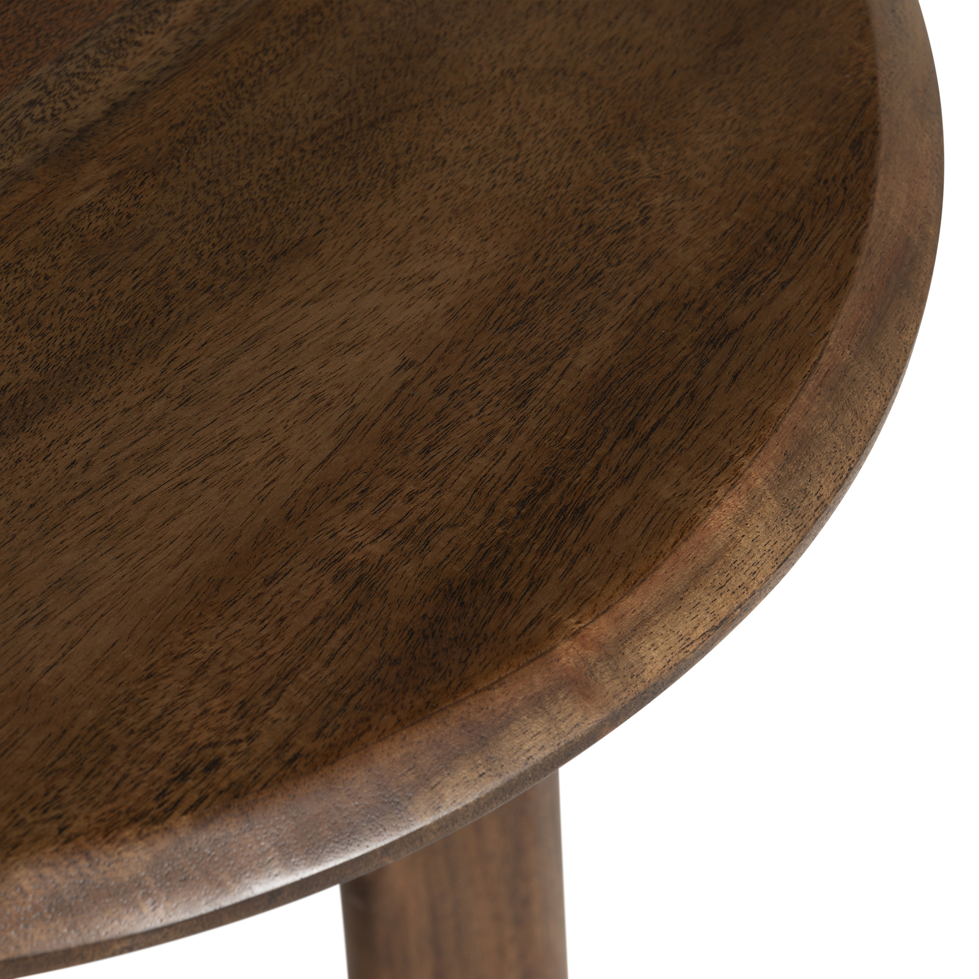 Cresta Round Acacia Wood Side Table, Walnut Finish