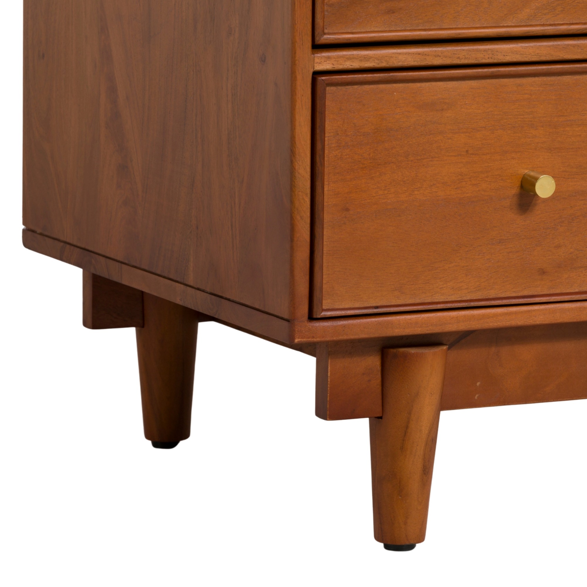 Sendai Acacia Wood Wide 6 Drawer Tallboy
