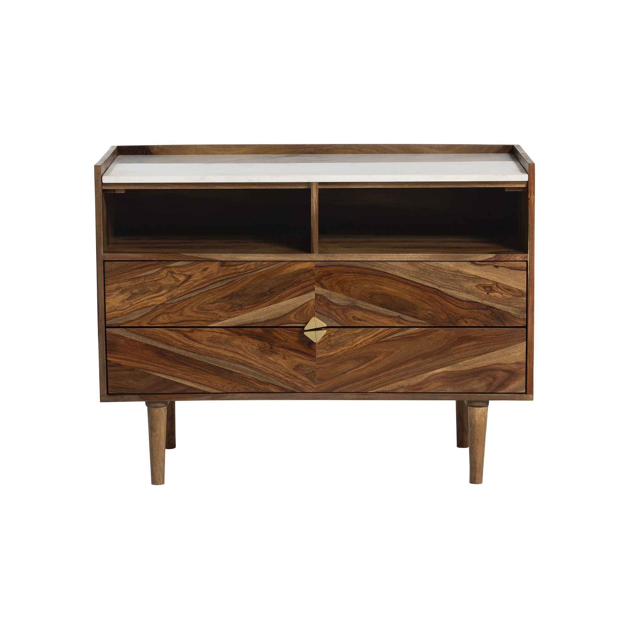 Vida Chest of Drawers in Natural Sheesham wood and White Marble