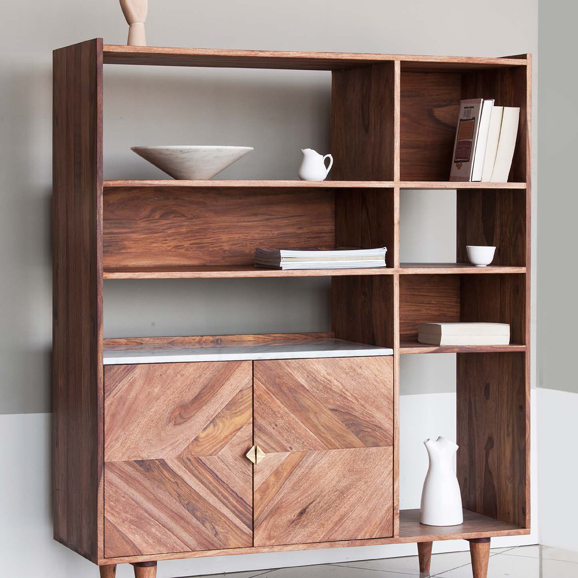 Vida Display Cabinet in Natural Sheesham Wood