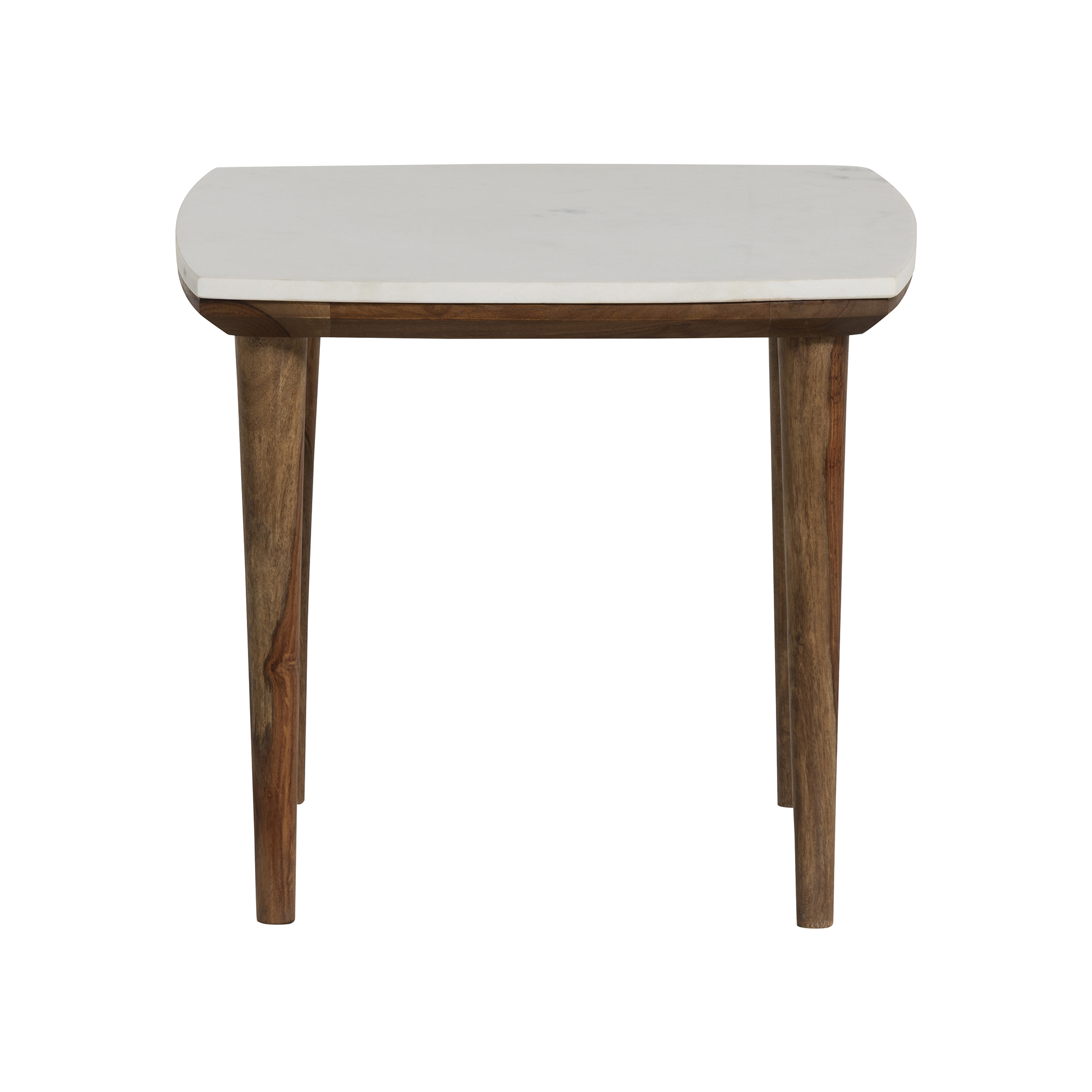 Vida Side Table in Natural Sheesham Wood and Marble
