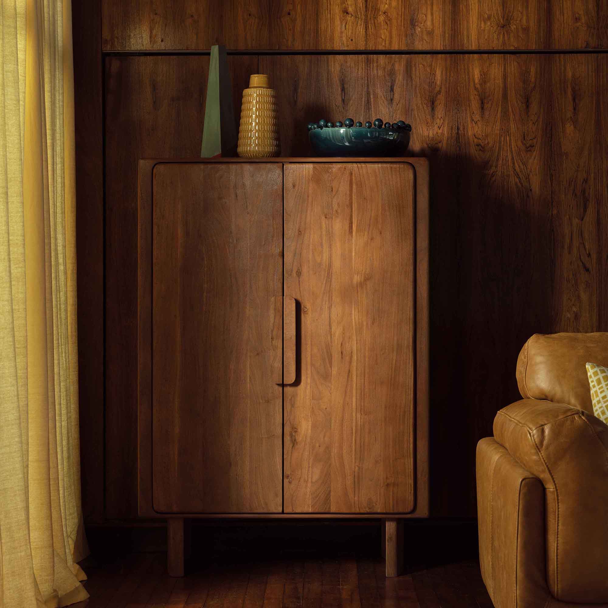 Zerina Wooden Highboard and Bar