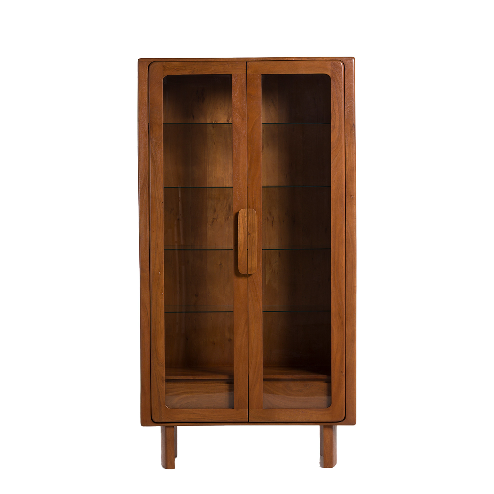 Zerina Light Acacia Wood 2 Glass Door Cabinet
