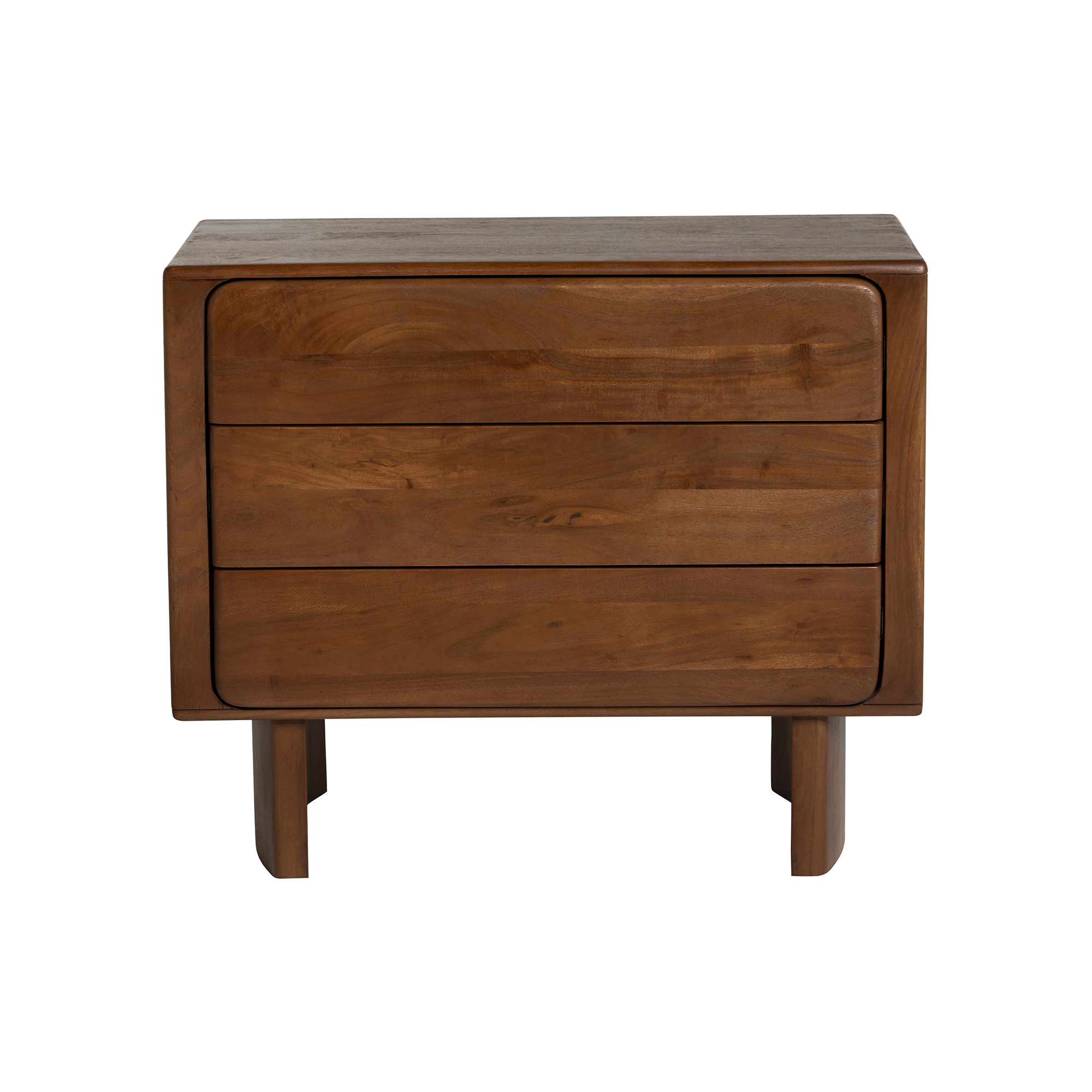 Zerina Walnut Wooden 3 Drawer Chest