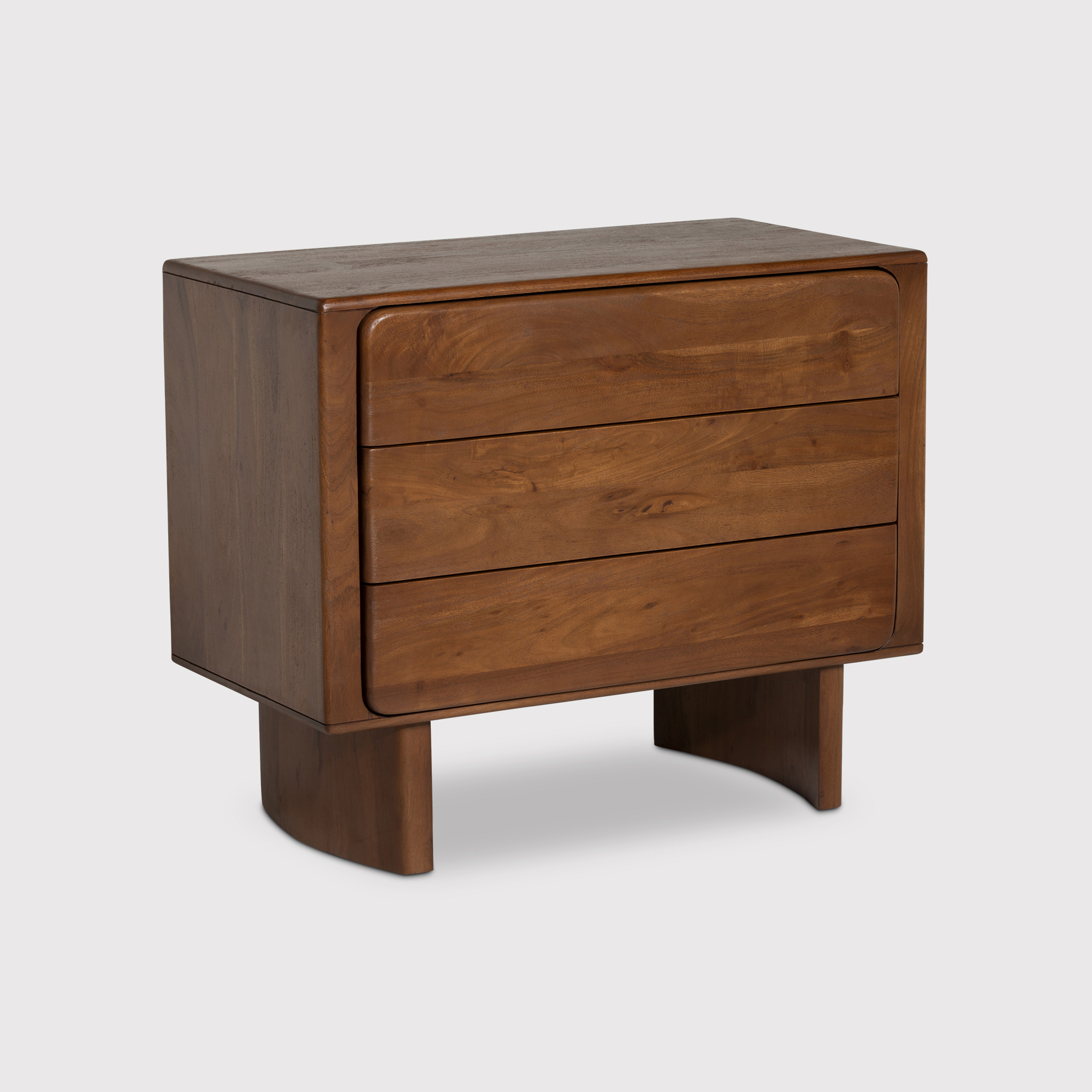 Zerina Walnut Wooden 3 Drawer Chest
