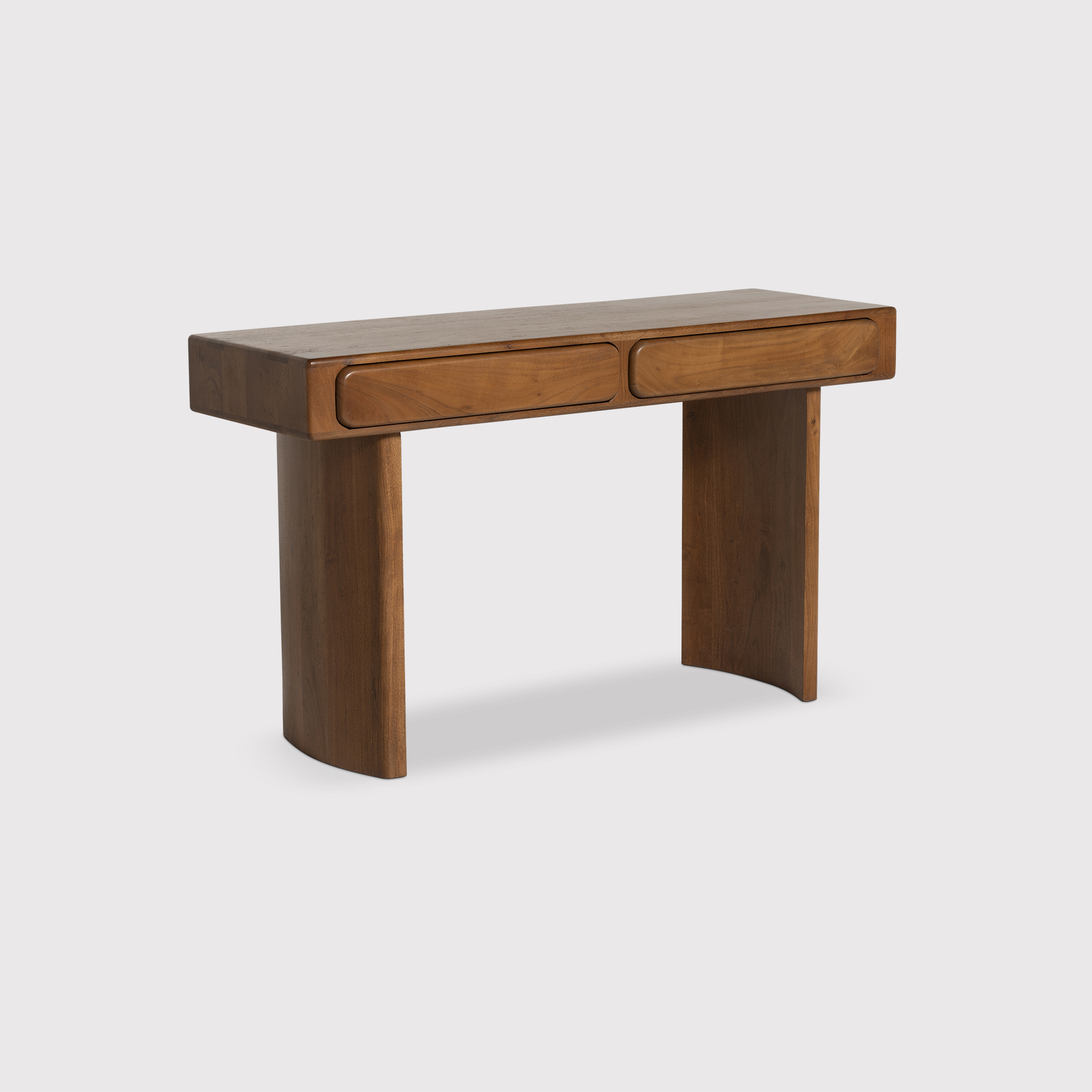 Zerina Light Acacia Wood 2 Drawers Console Table