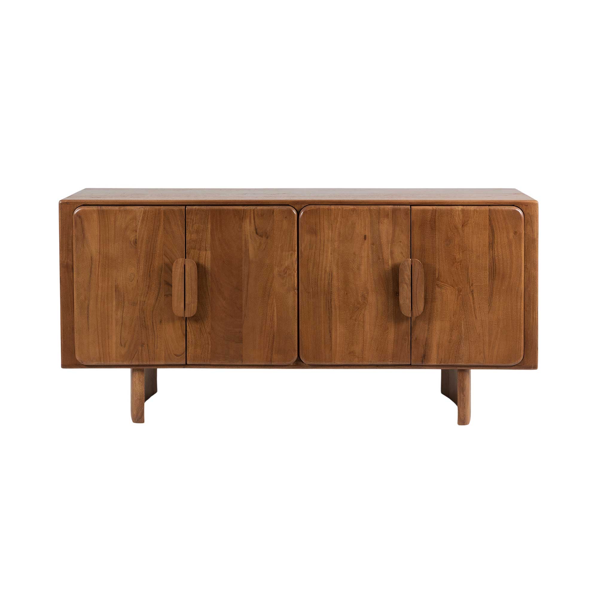 Zerina Light Acacia Wood 4 Doors Sideboard