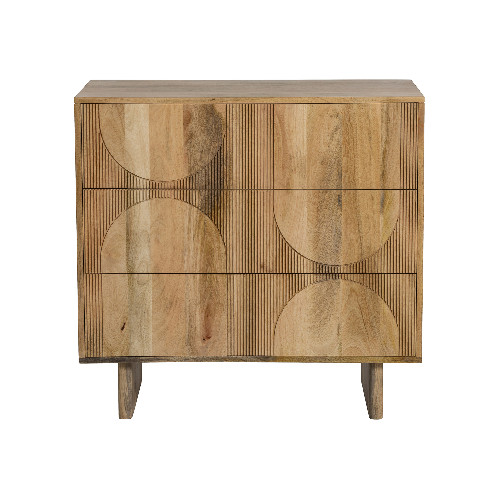 Zuberi Natural Mango Wood 3 Drawer Chest of Drawers, Natural mango wood